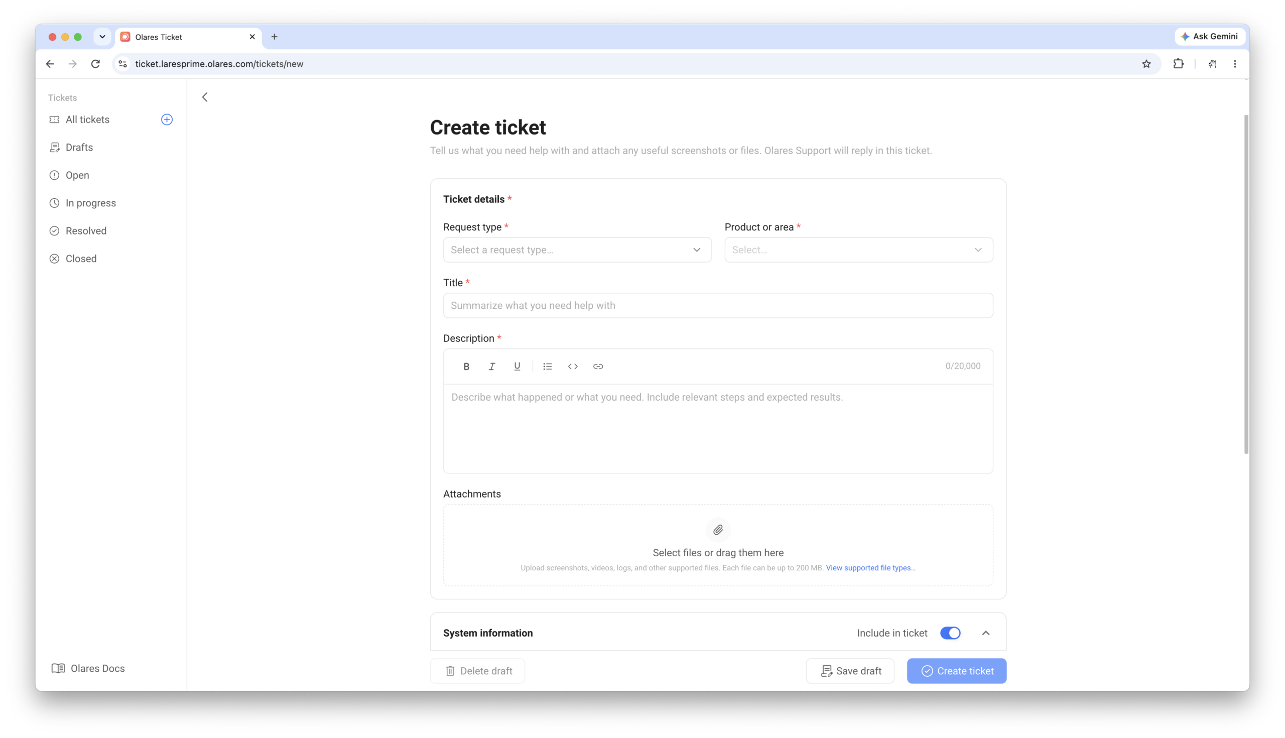 Contact official Olares support and follow a device-specific request in one place