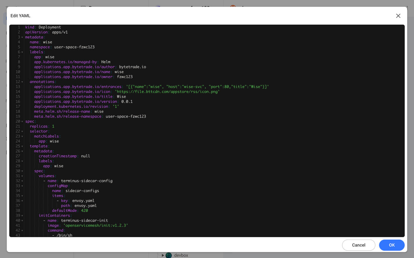 Edit YAML