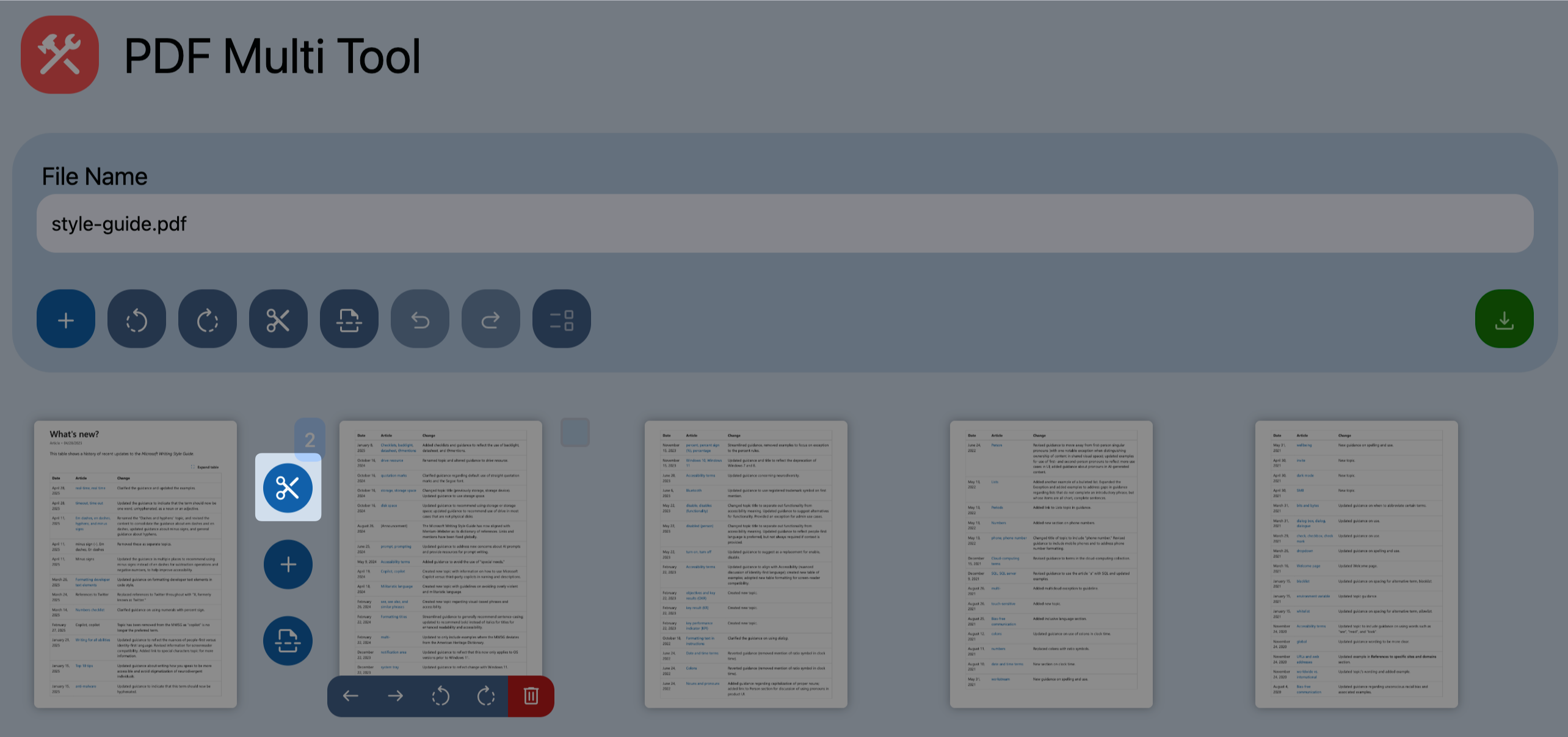 Split a single page