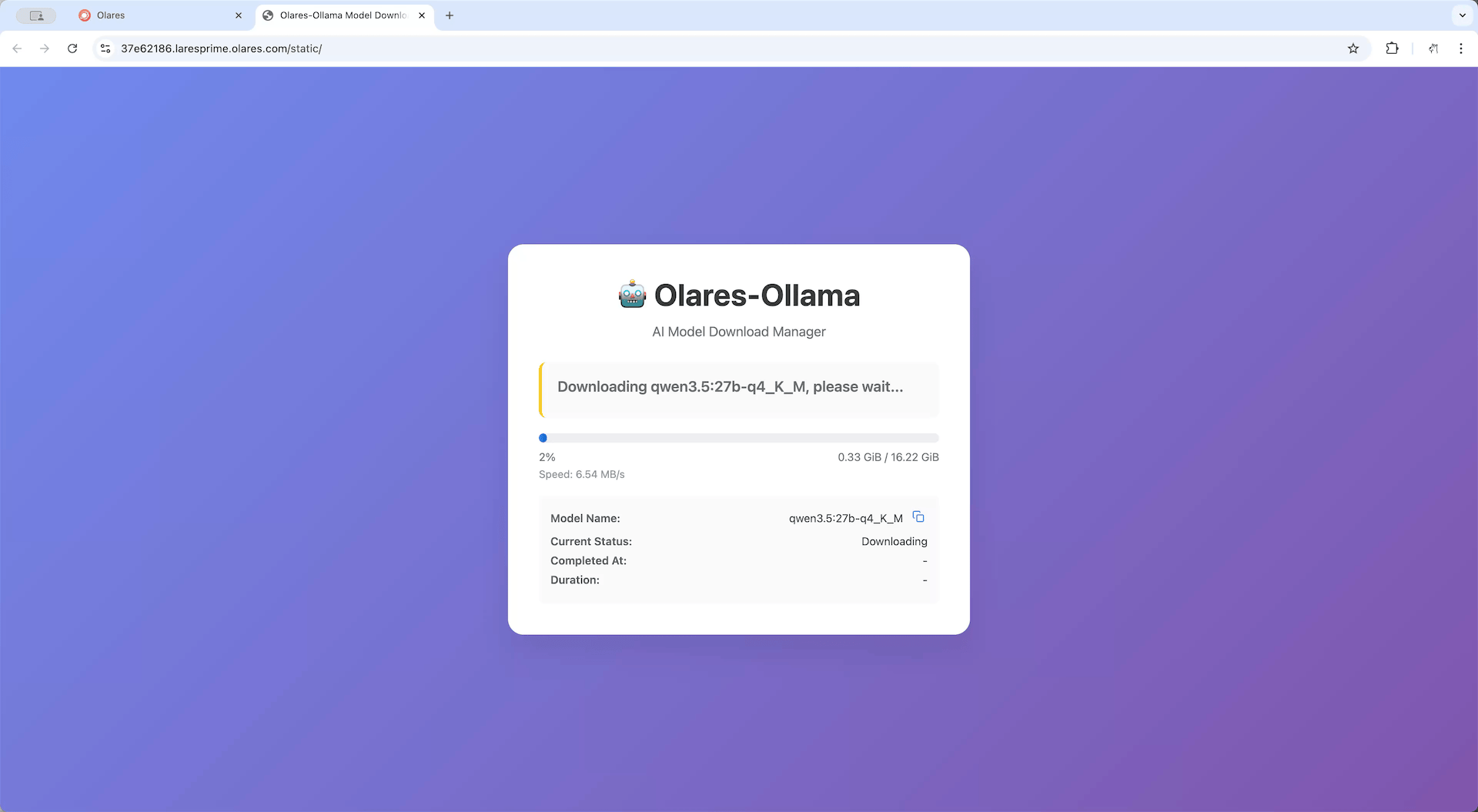 Downloading model