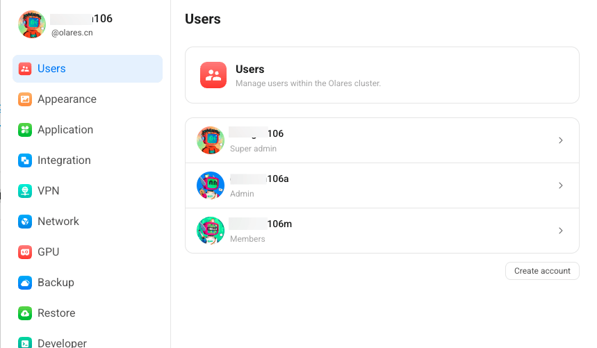 Manage users