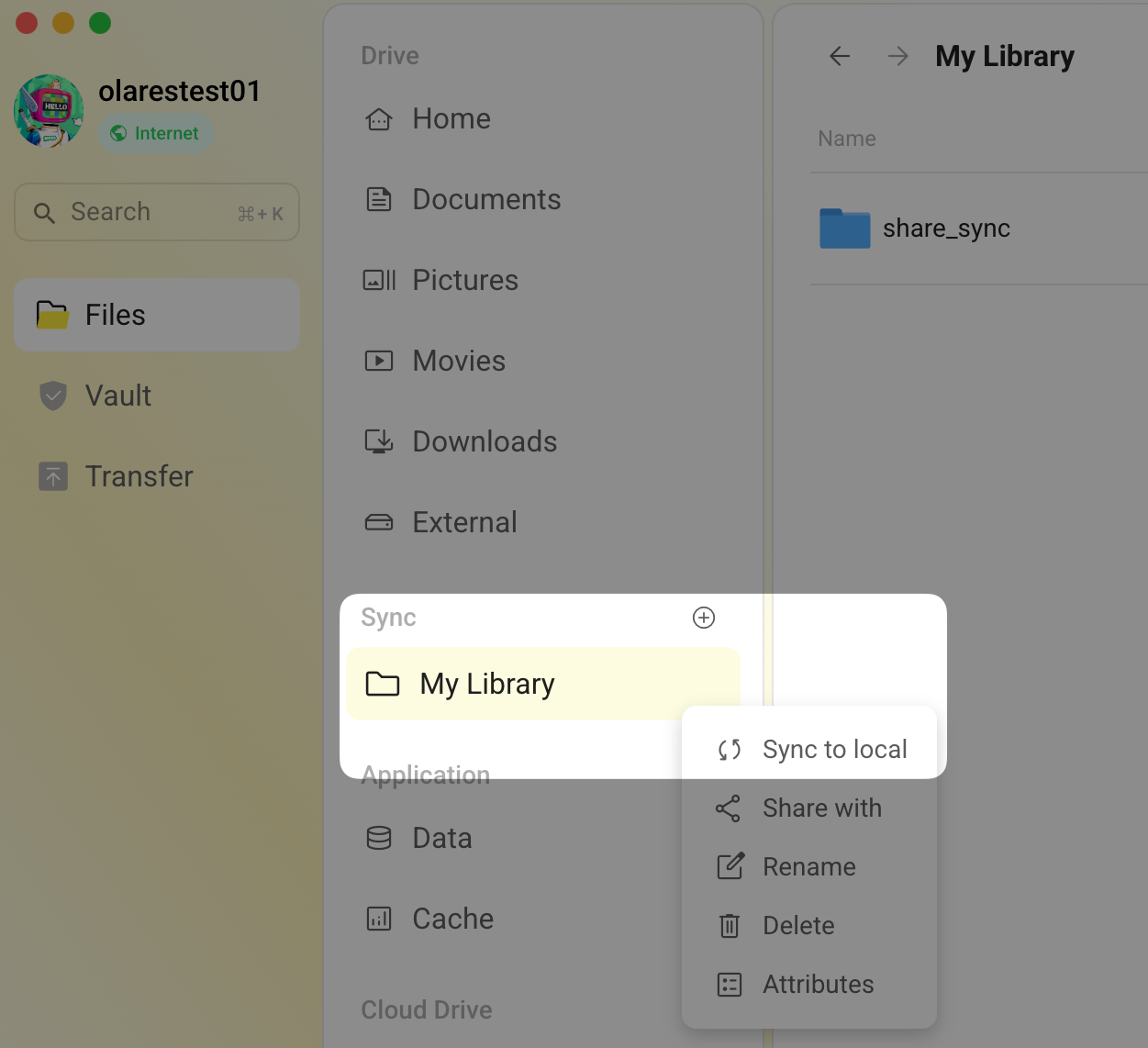 Sync files to local