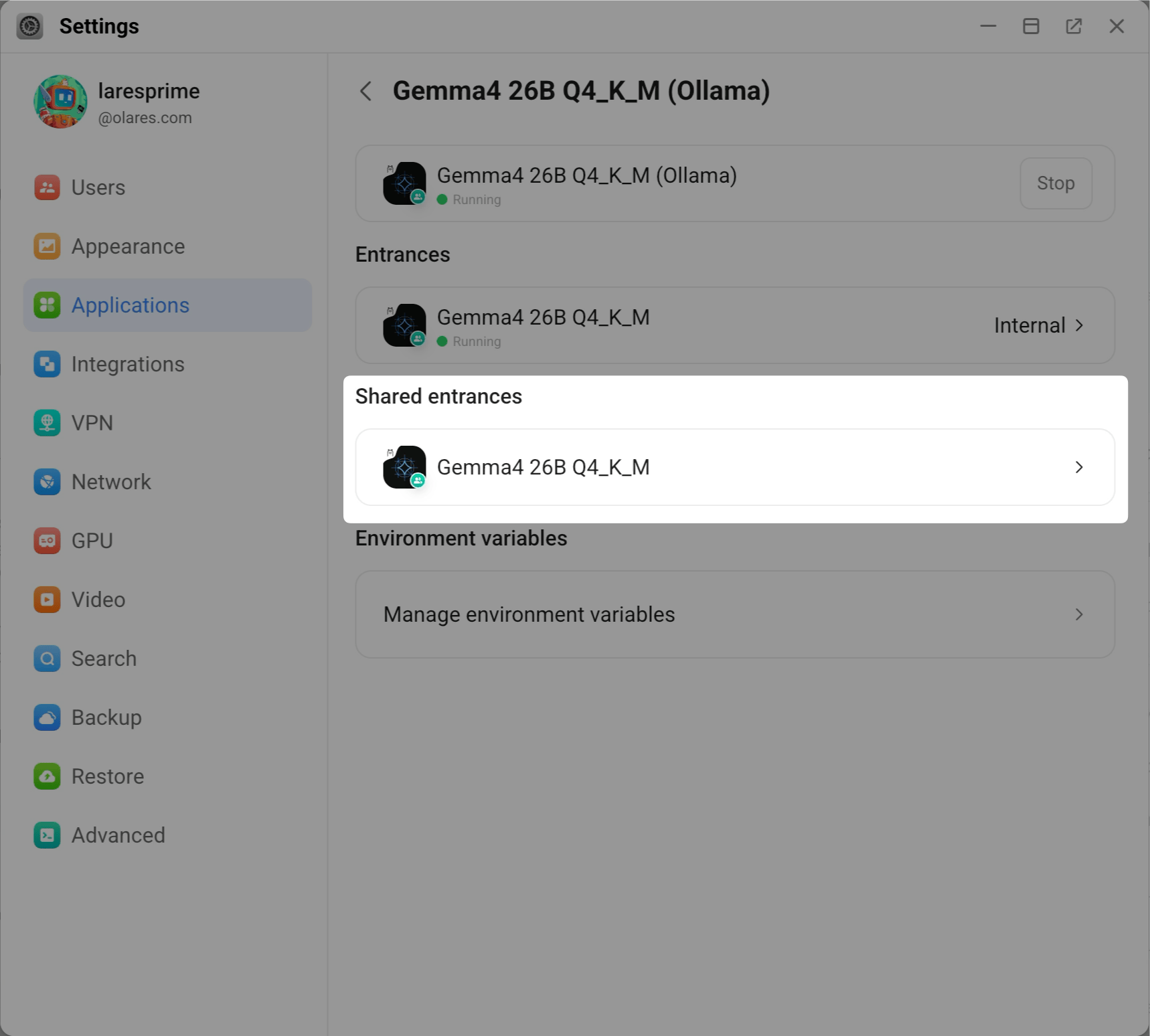 Get shared endpoint