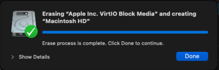 Disk formatted