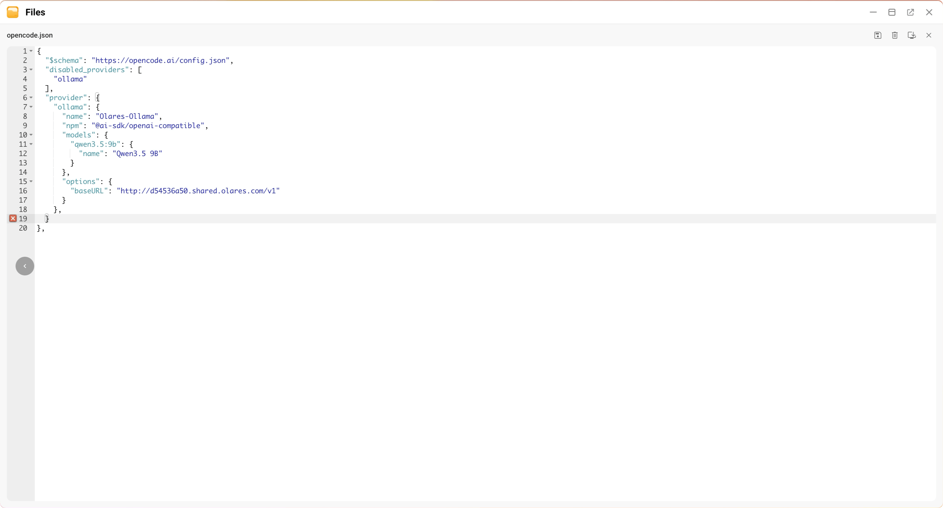 Edit config file