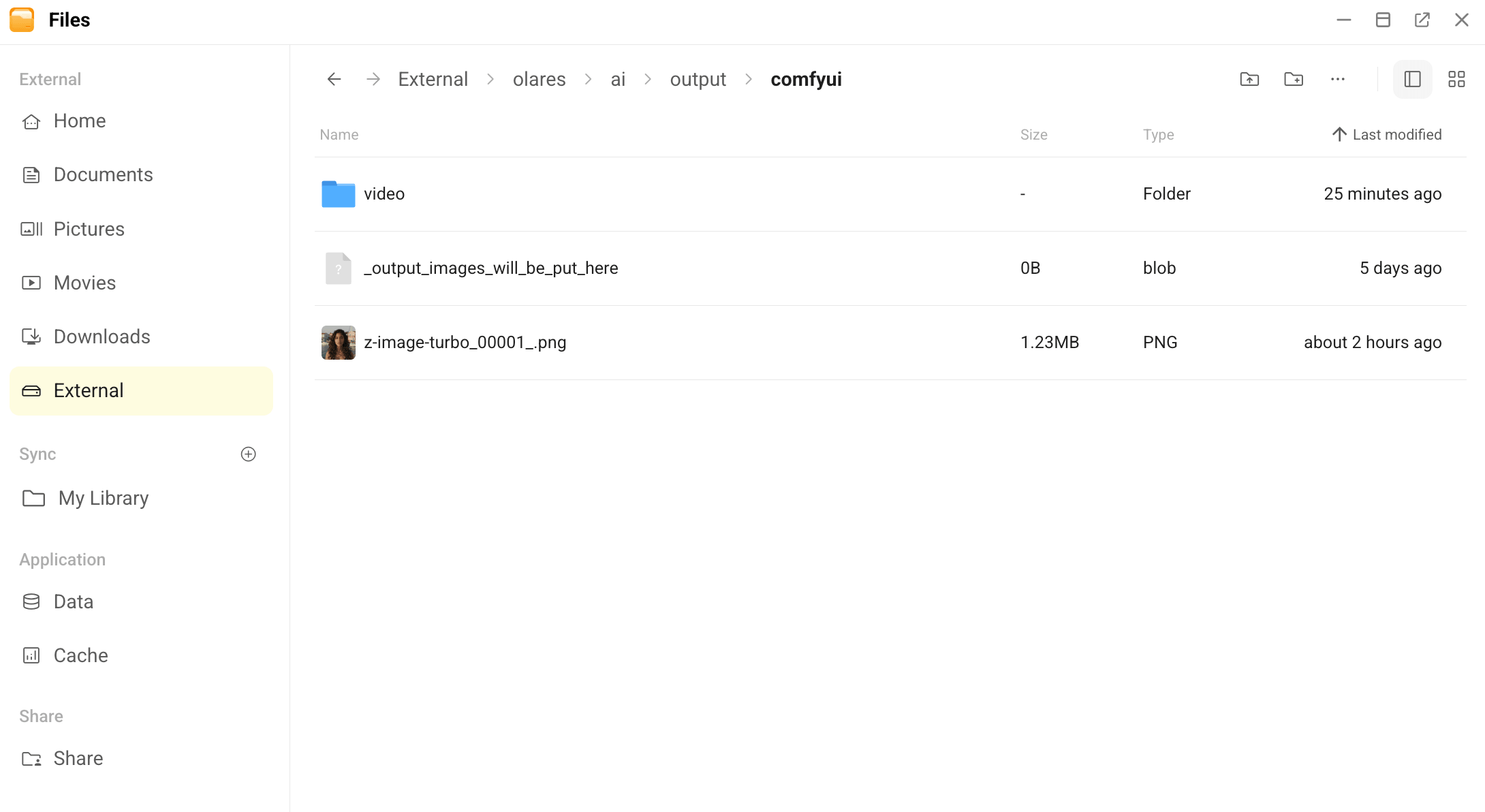 View output files