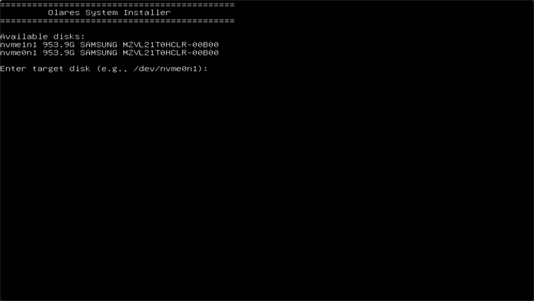 Select disk