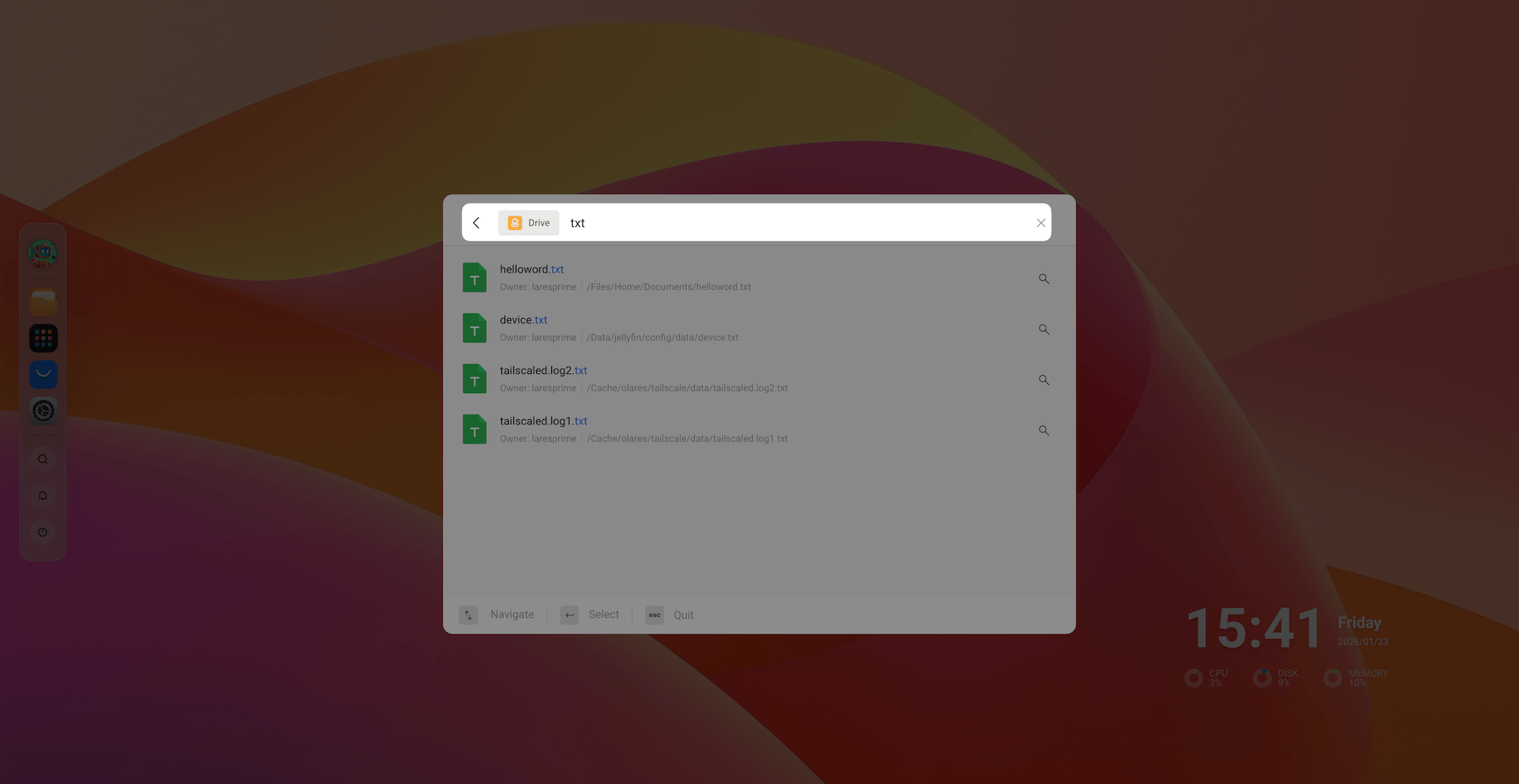 Search a txt file