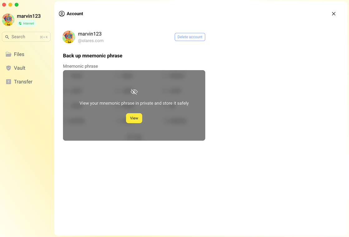 Delete accounts on desktop