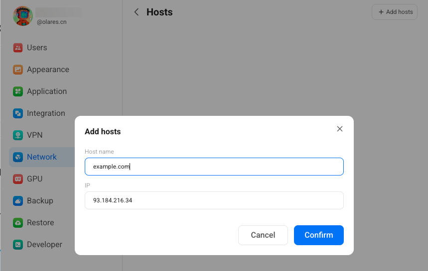 Add a host