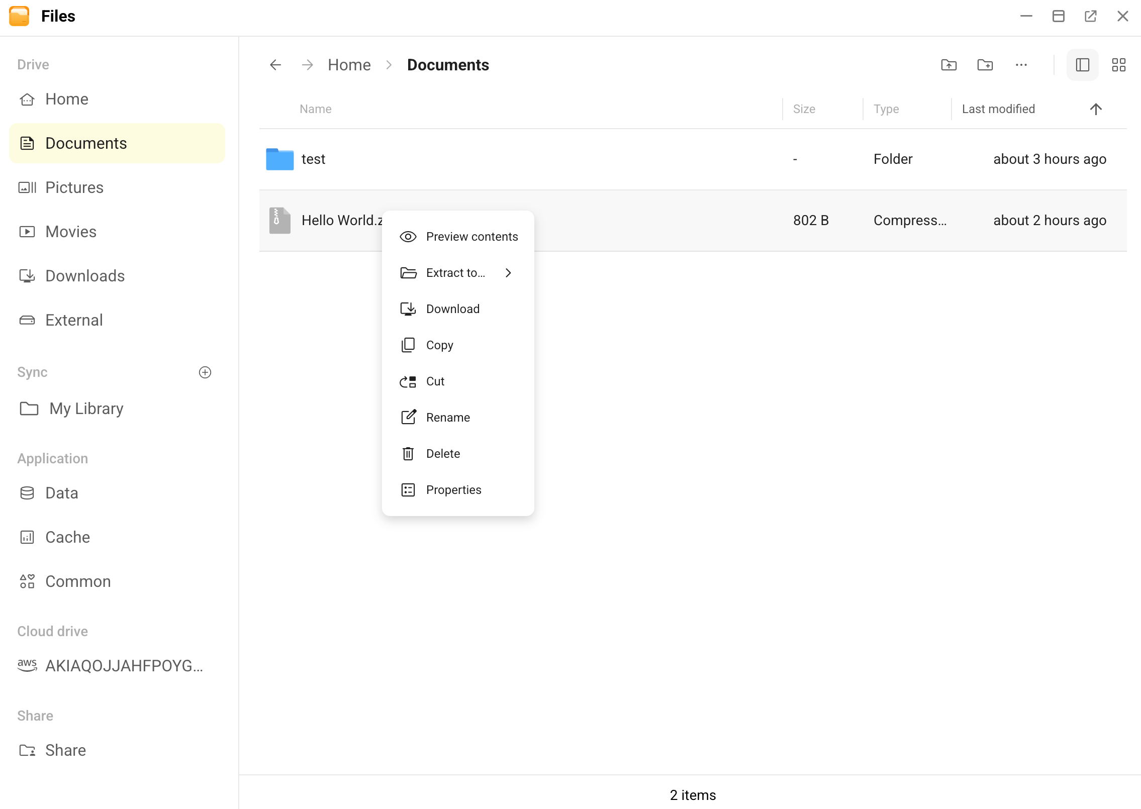 Preview archive contents
