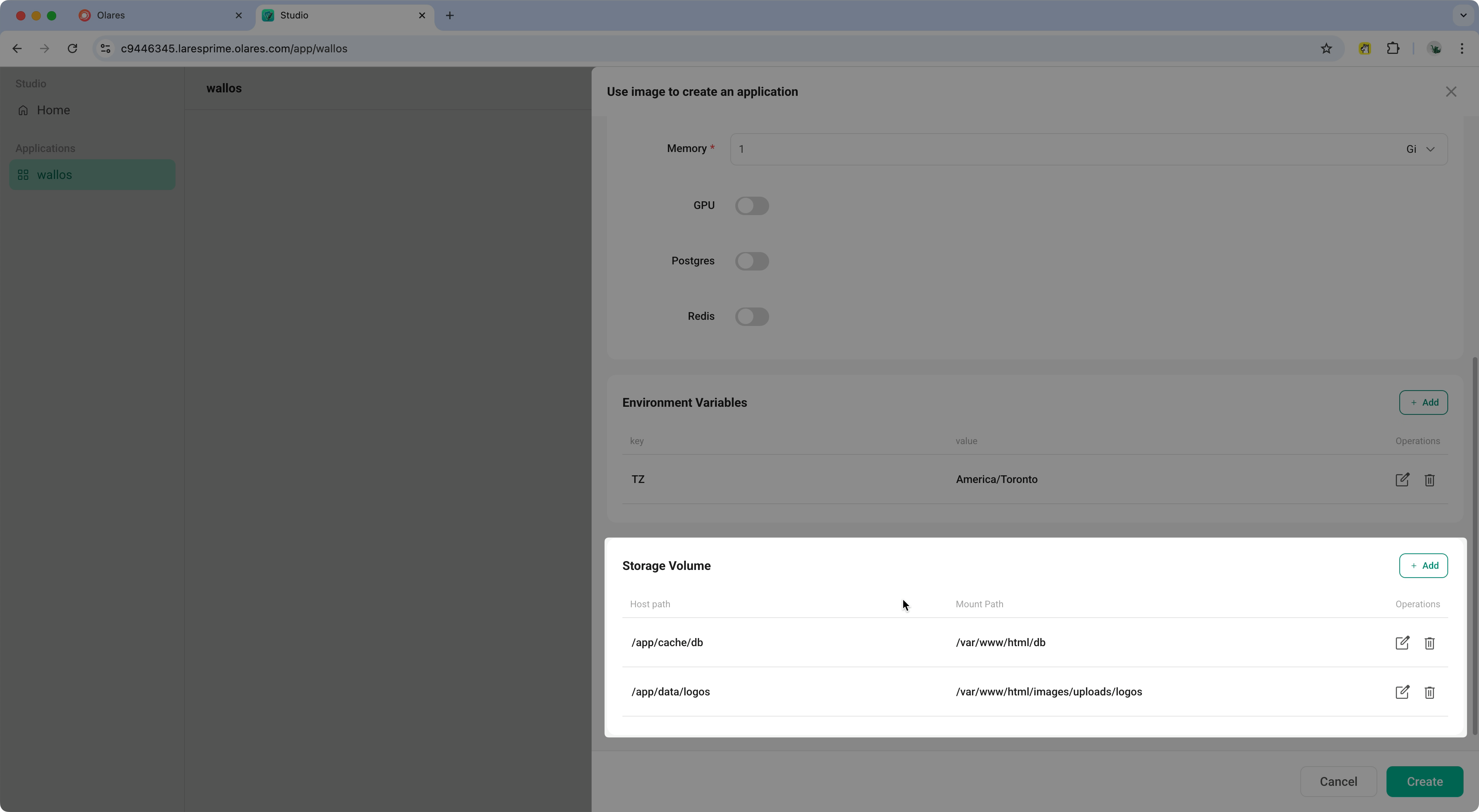 Add volumes
