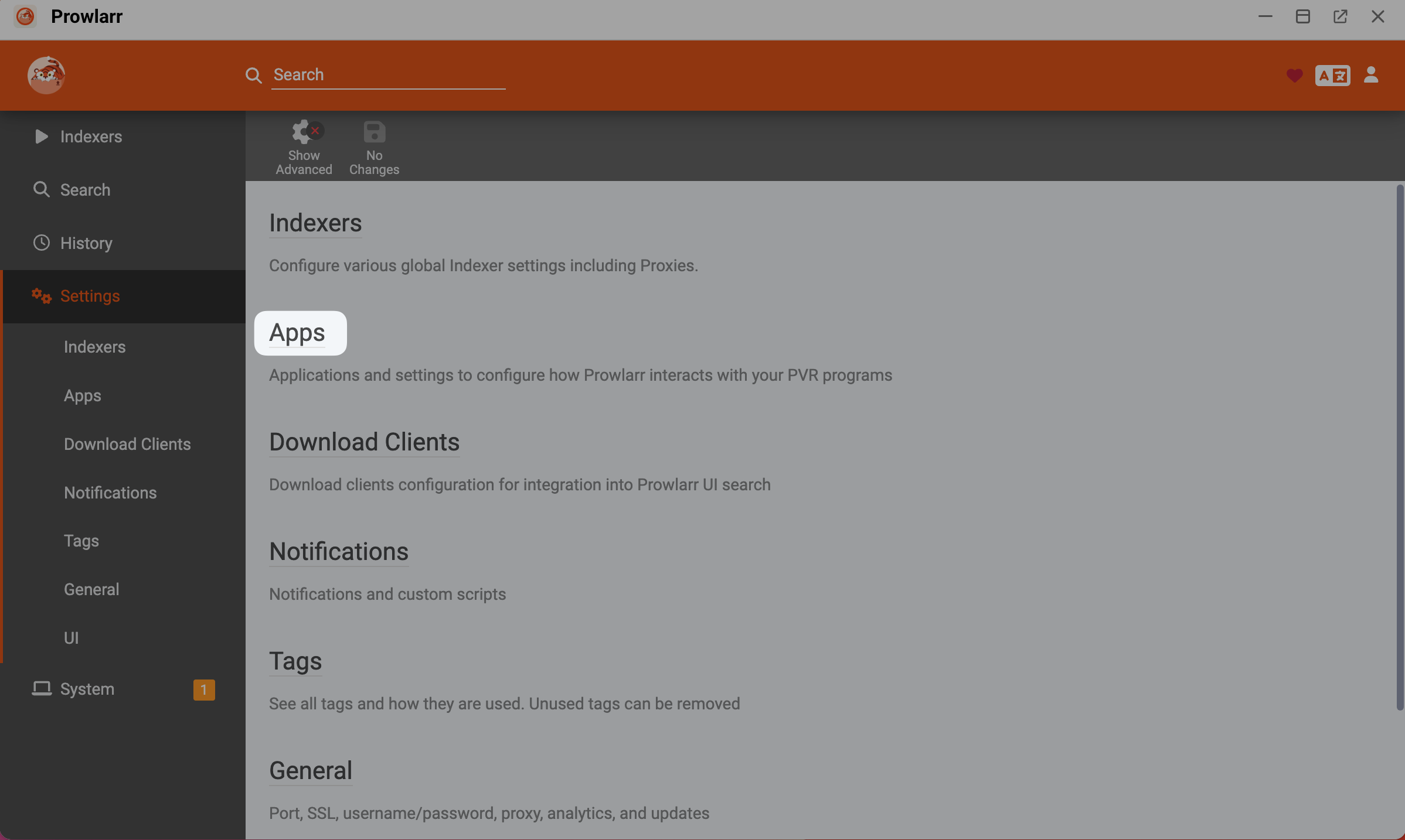 Prowlarr add apps