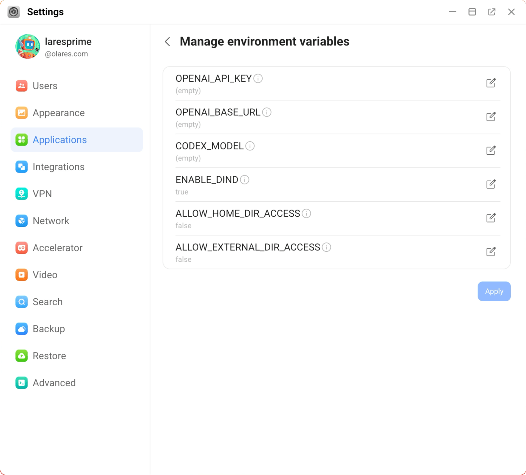 Codex CLI local model environment variables