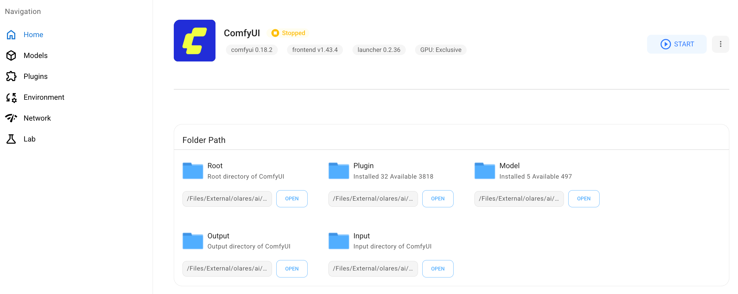 Start ComfyUI service