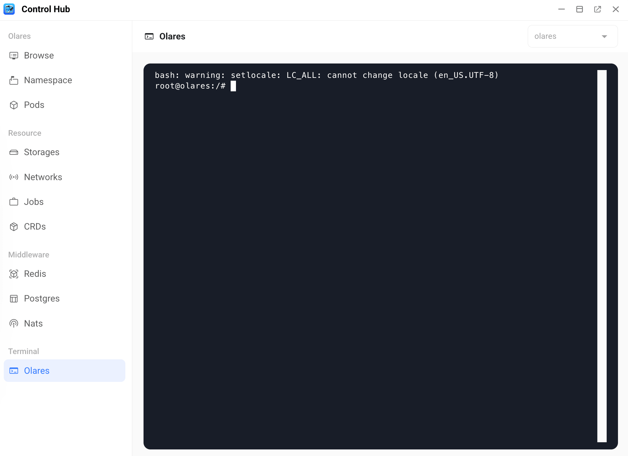 Open terminal