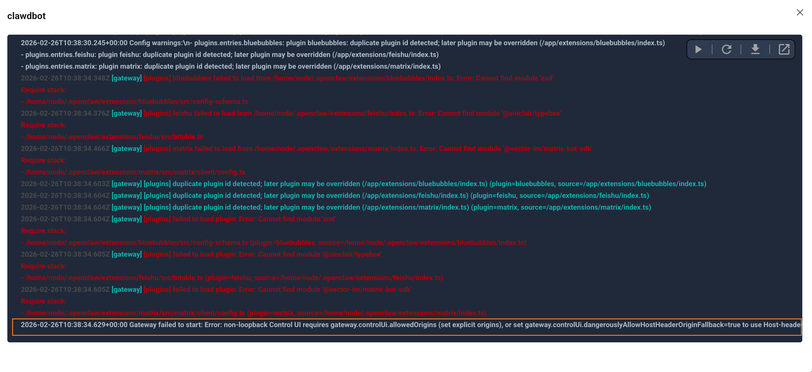 Error logs