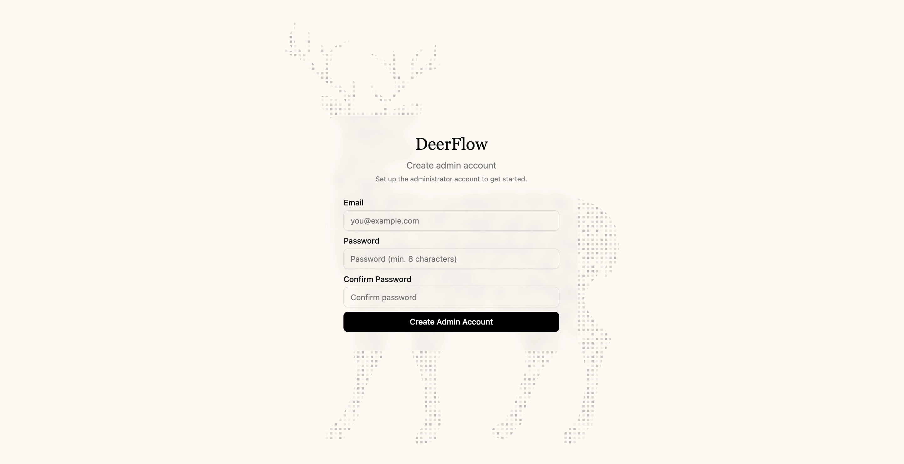 Create the DeerFlow administrator account