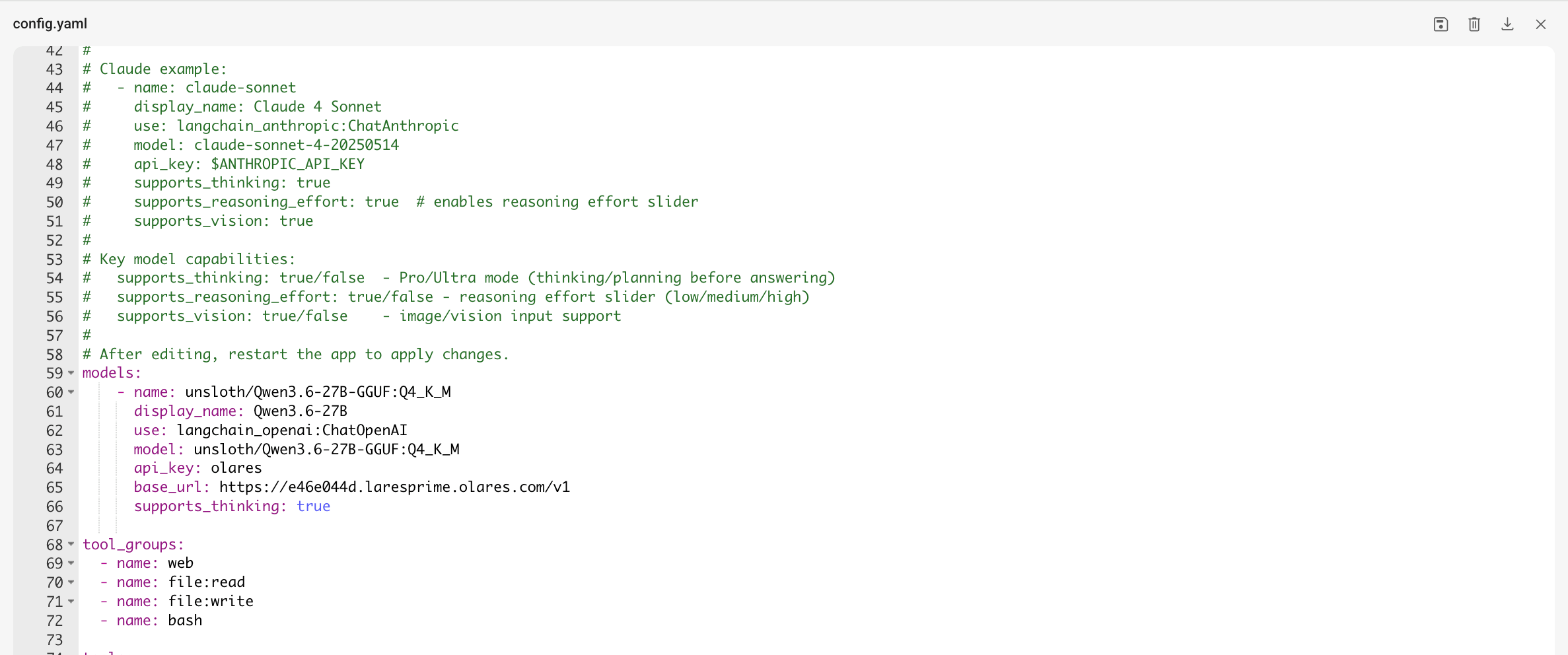Edit config.yaml
