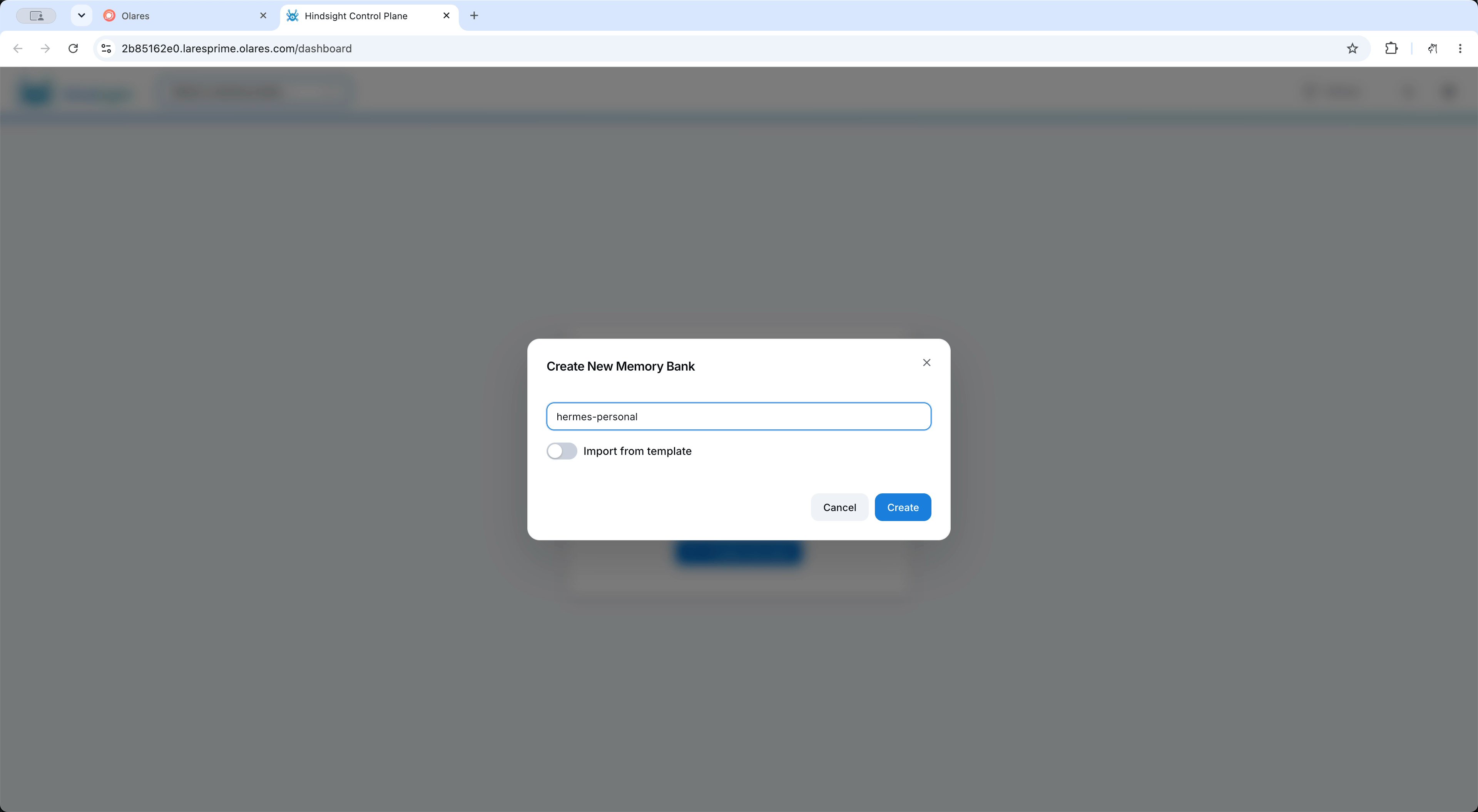 Creating the hermes-personal memory bank in Hindsight