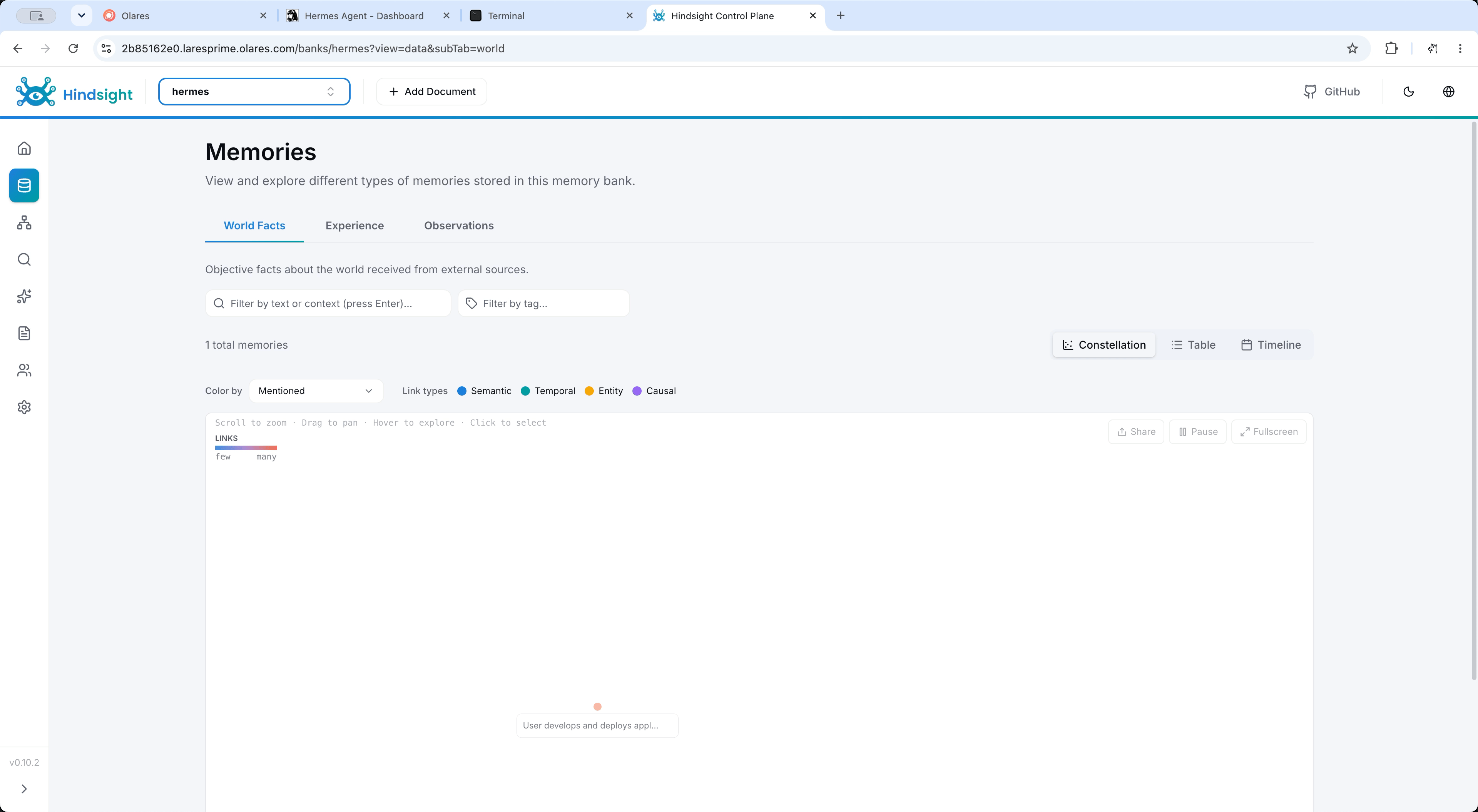 The fact saved automatically by Hermes in the hermes memory bank