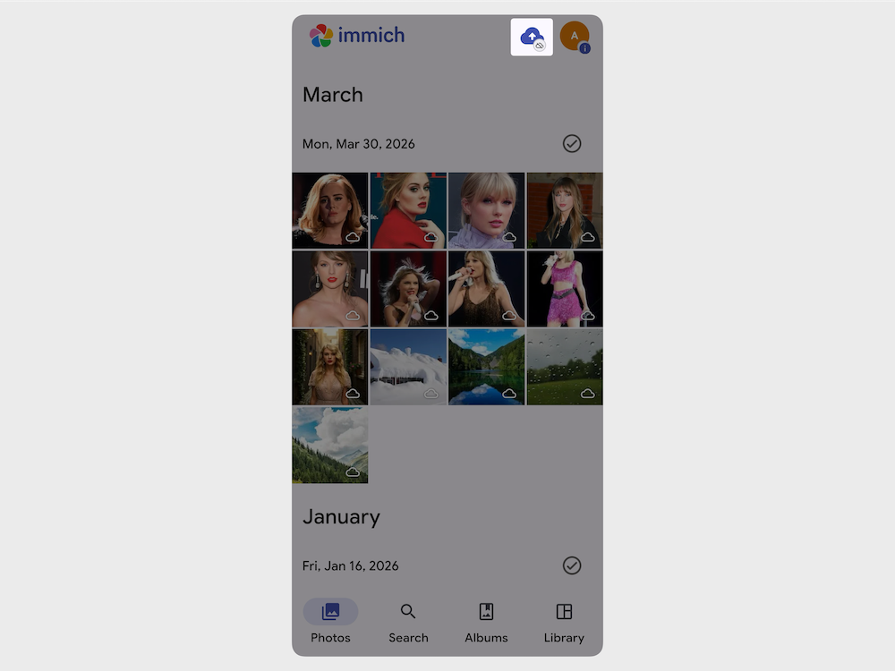 Start mobile backup