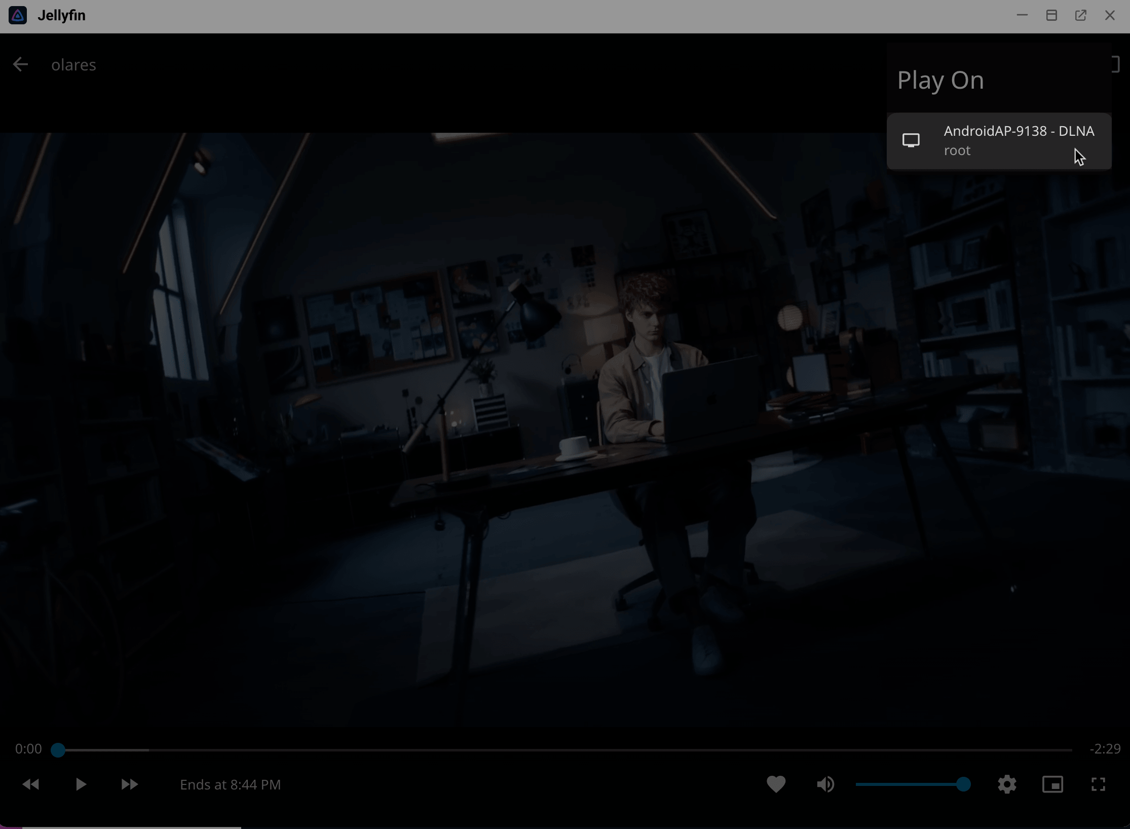 Select a TV from Play on in Jellyfin