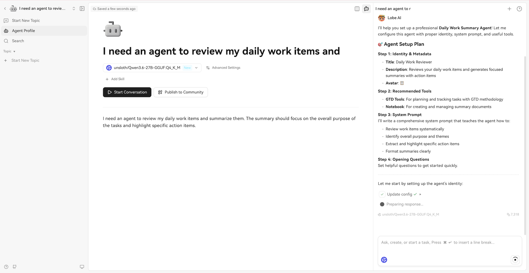 Agent builder