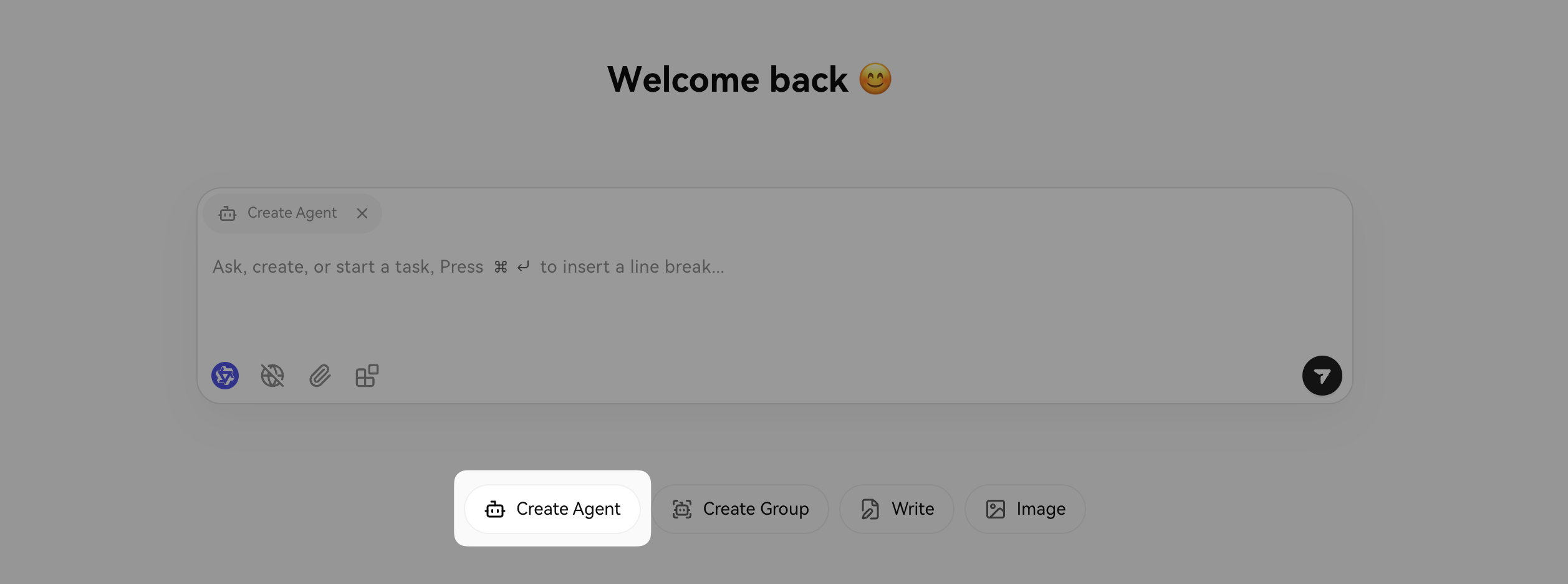 Create Agent button