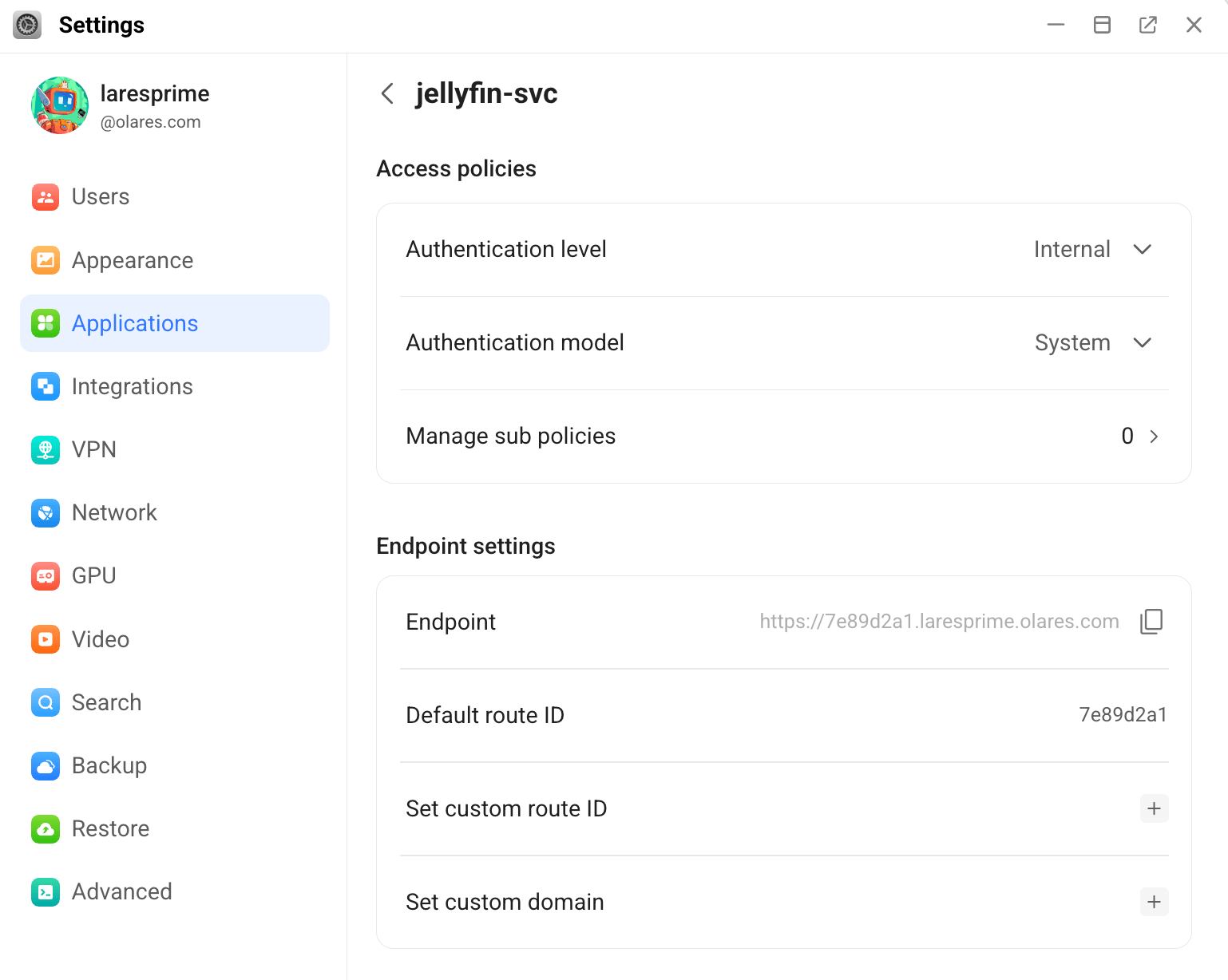Jellyfin endpoint