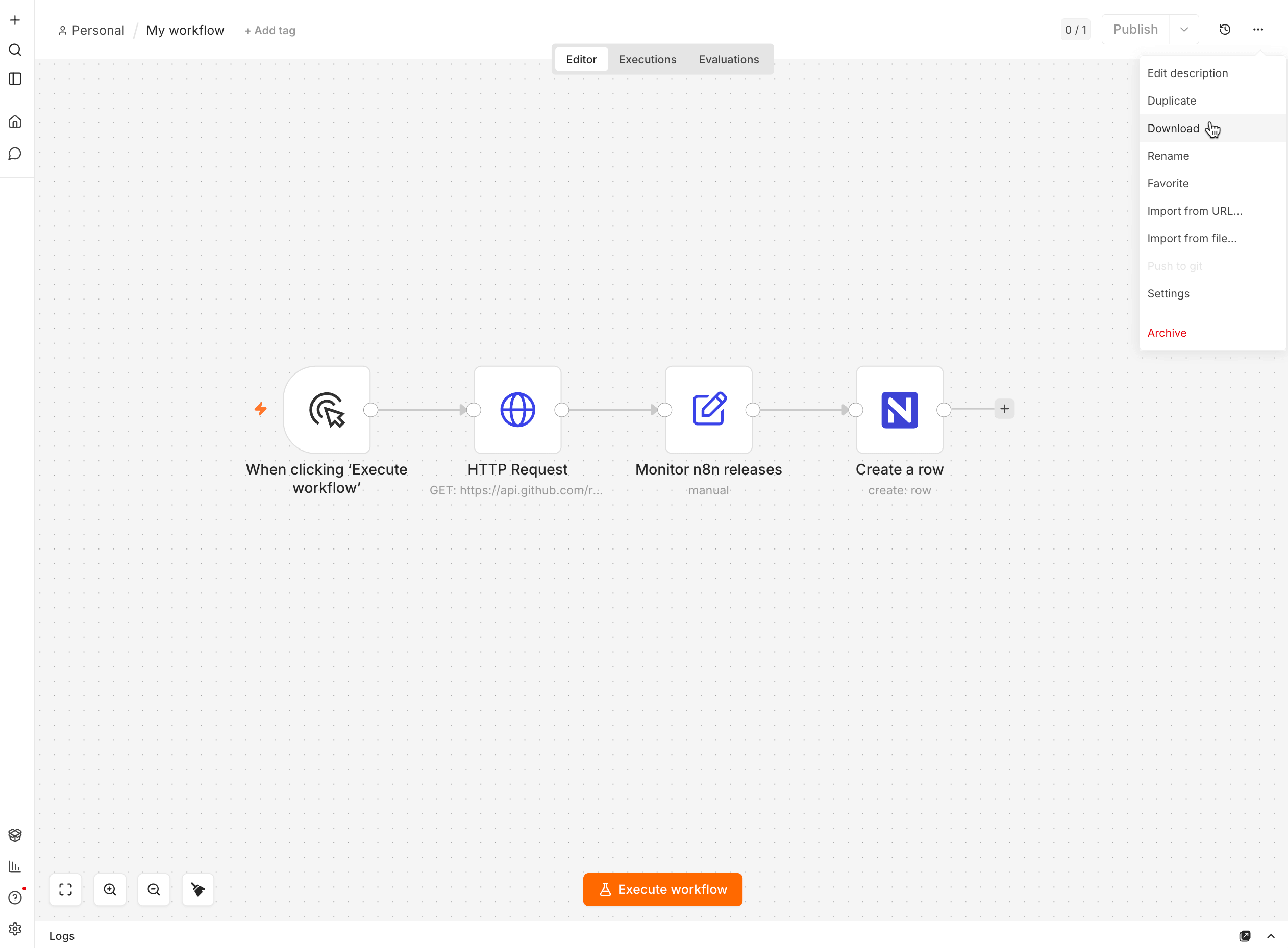 Download a workflow