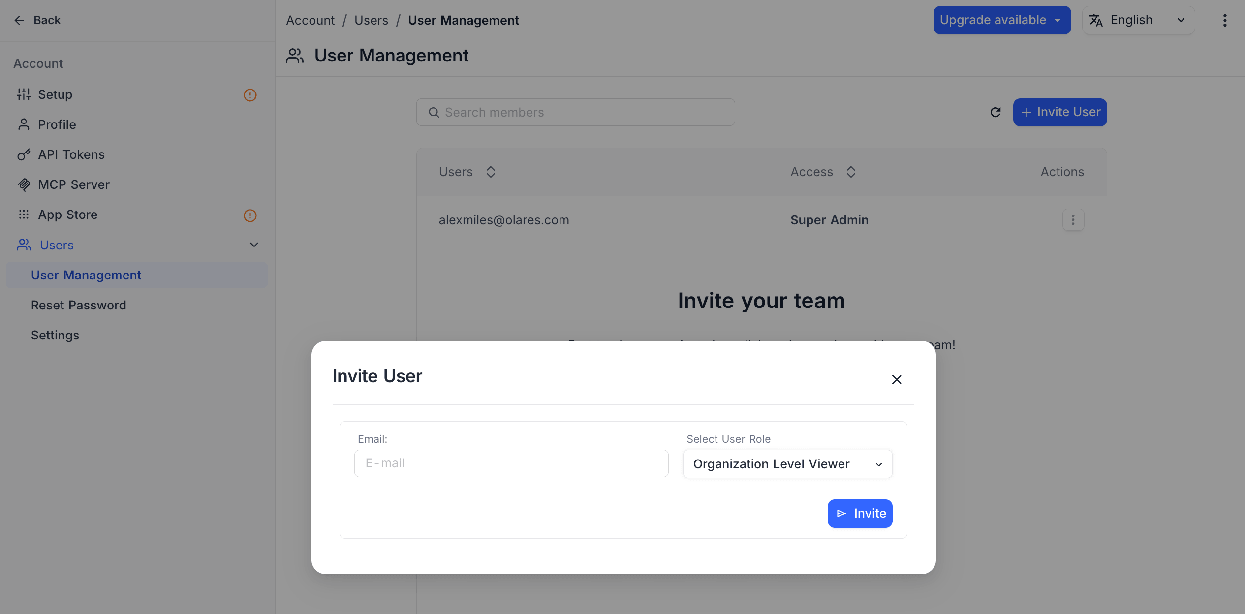 Invite team members in NocoDB