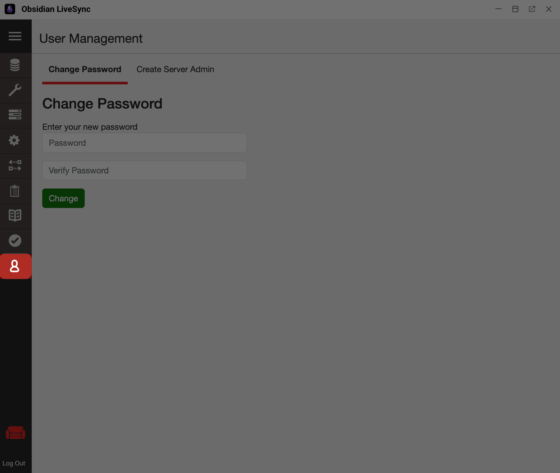 Change password in Obsidian LiveSync
