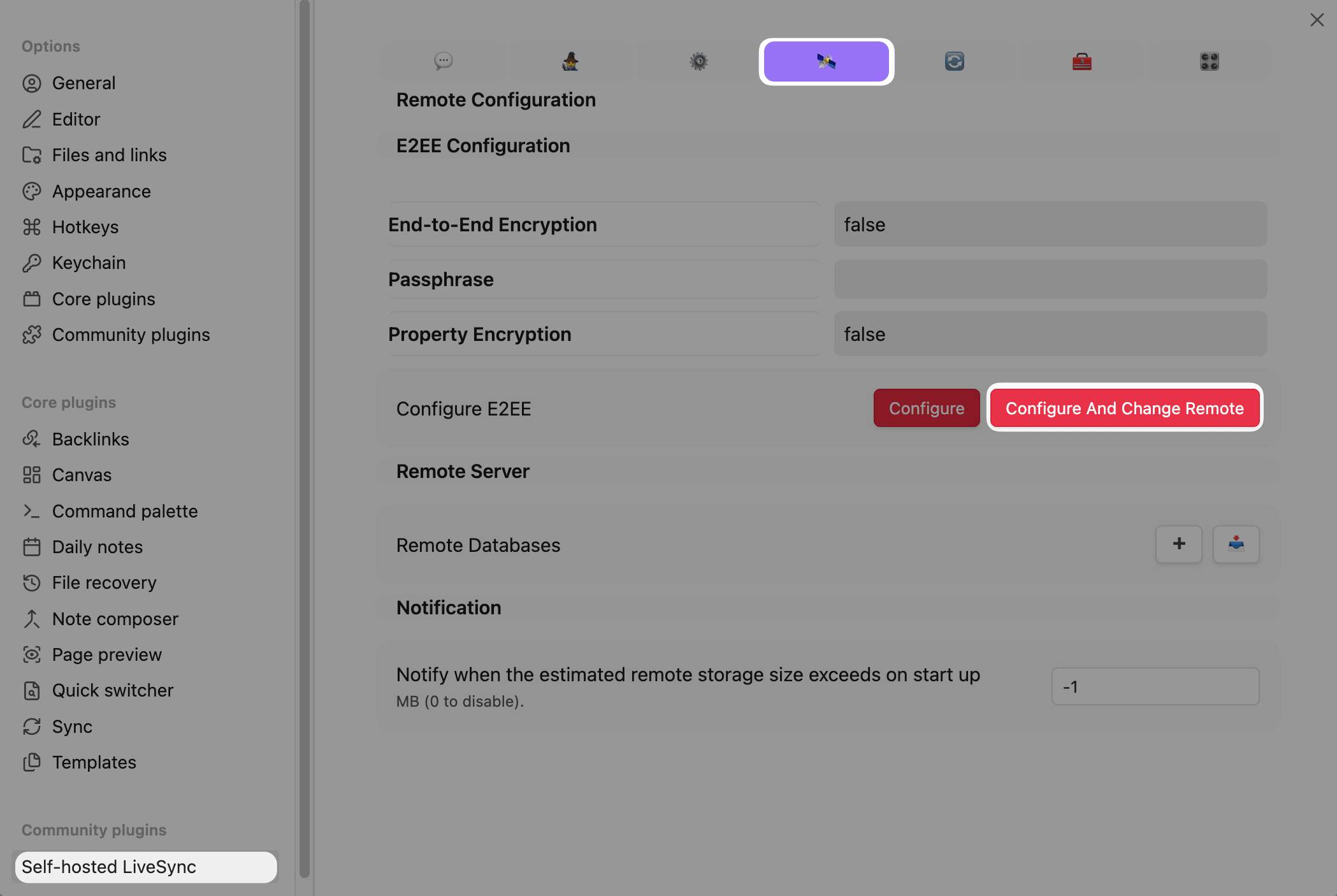 Configure and change remote