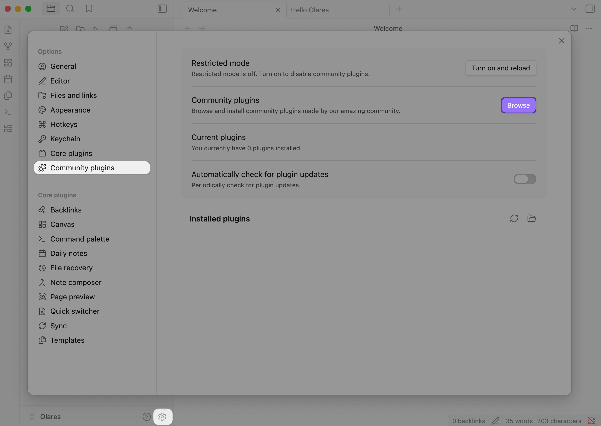 Browse plugin