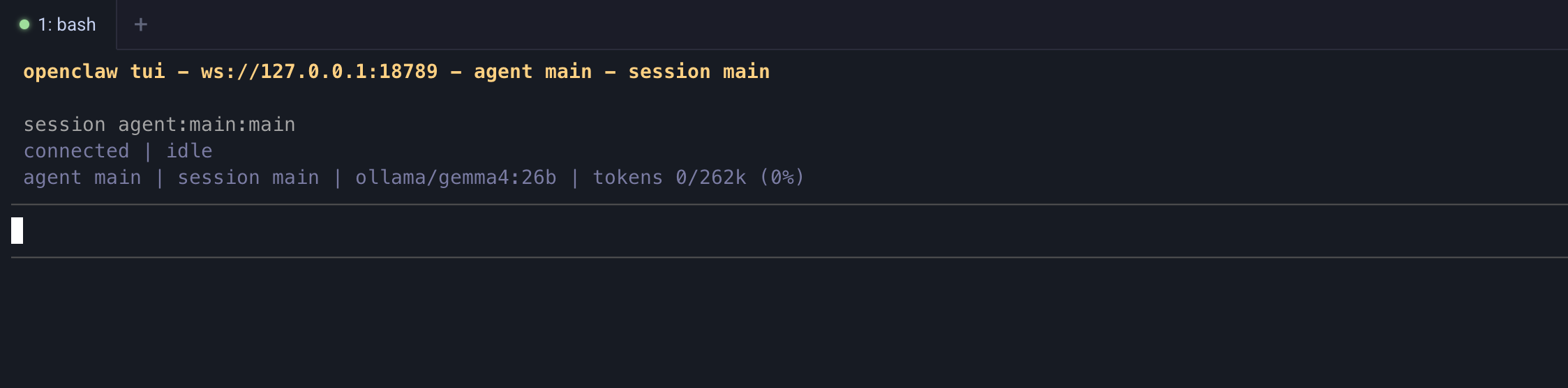 OpenClaw TUI after setup