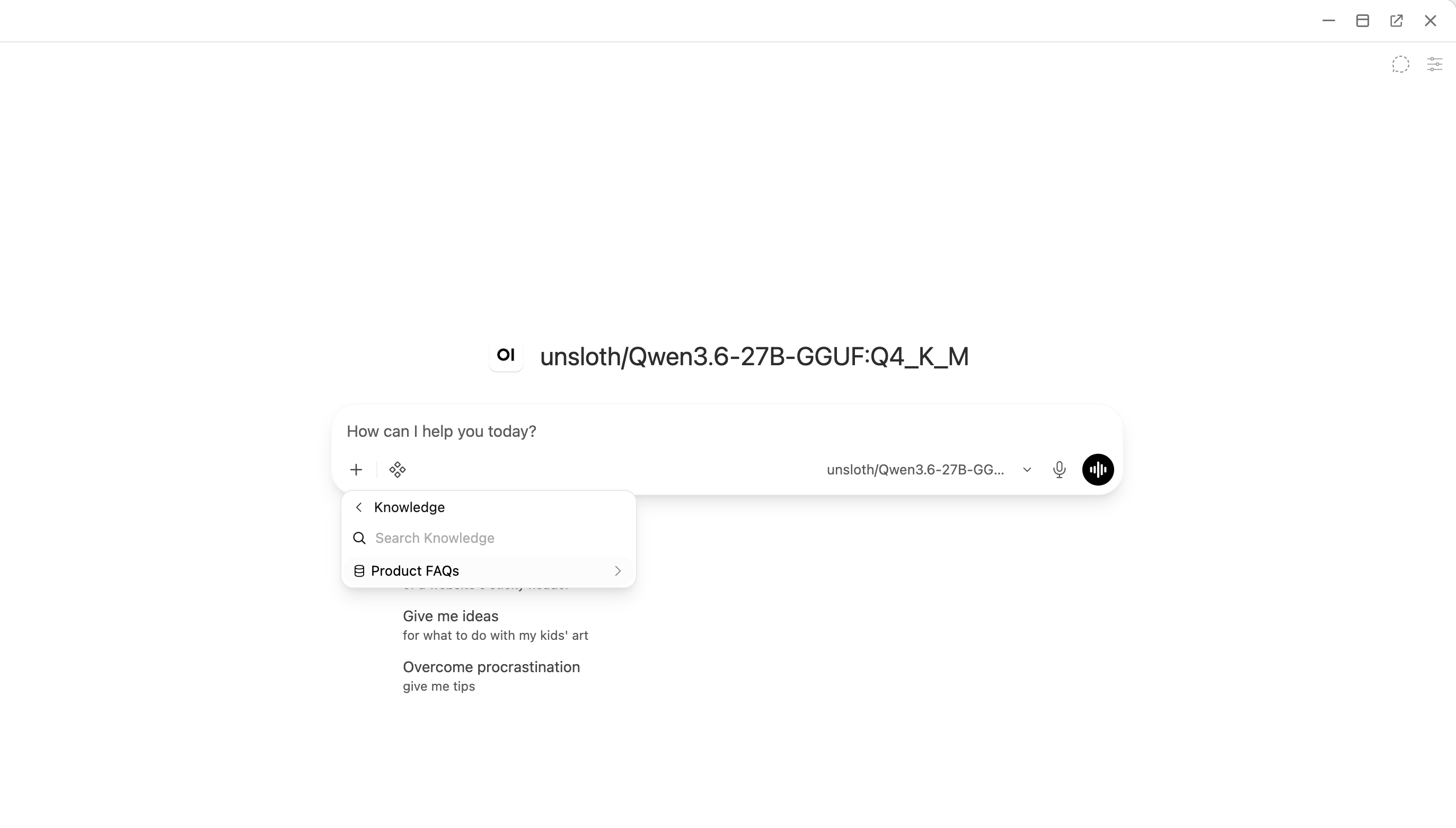 Attach knowledge base to chat