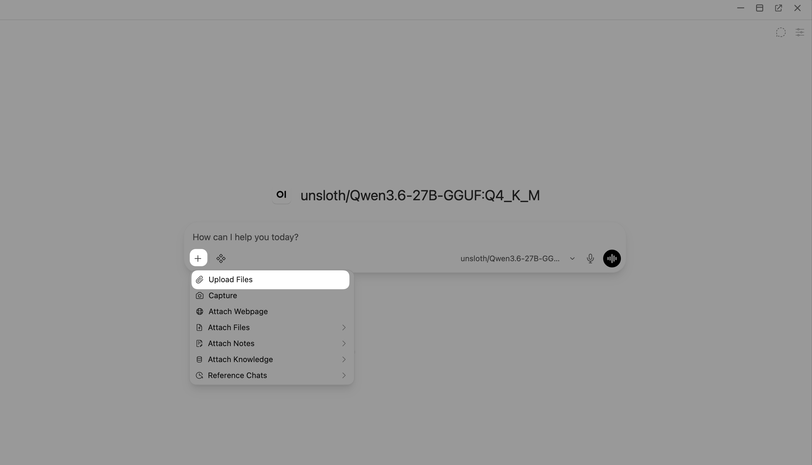 Upload files in Open WebUI