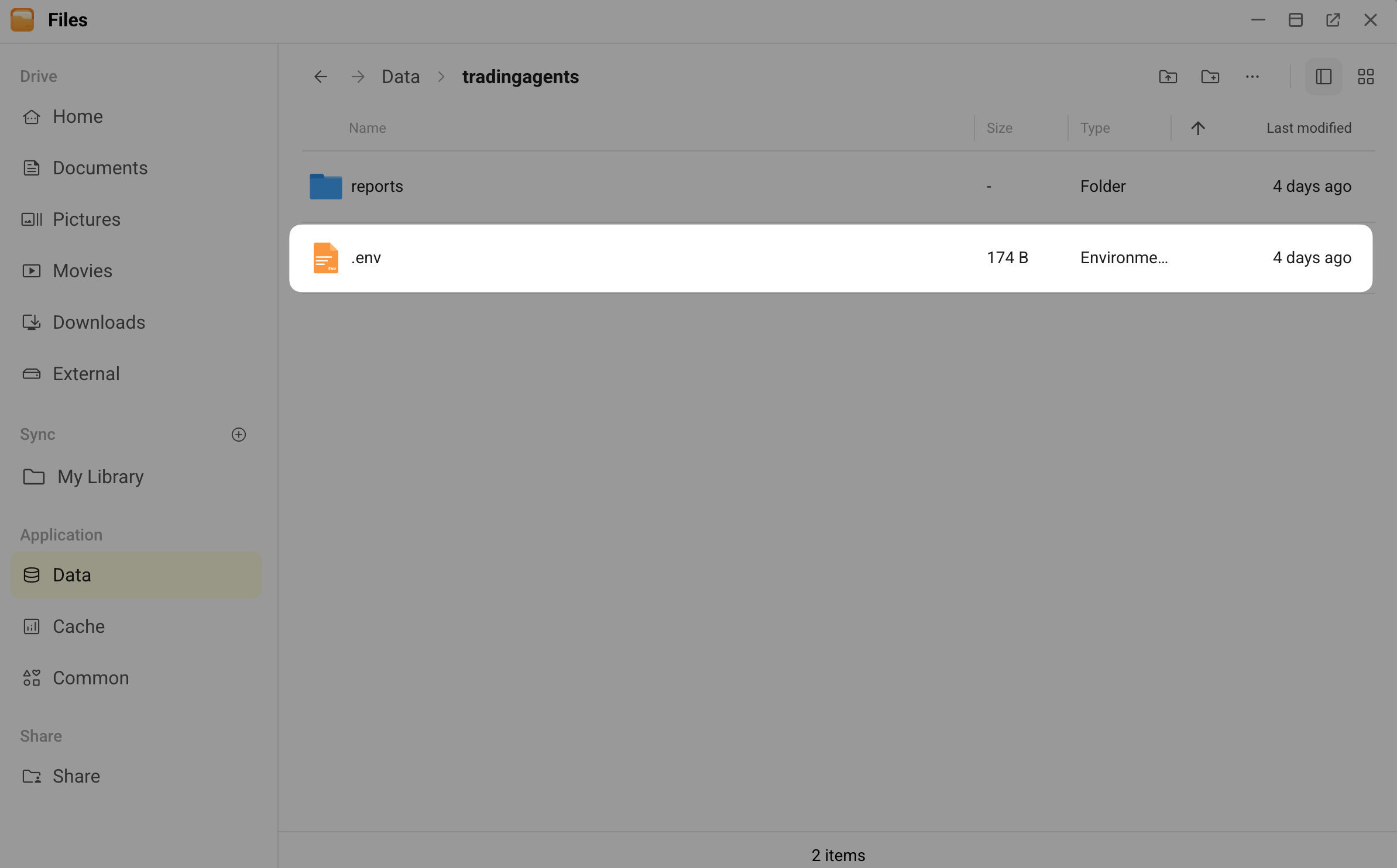 Edit environment file