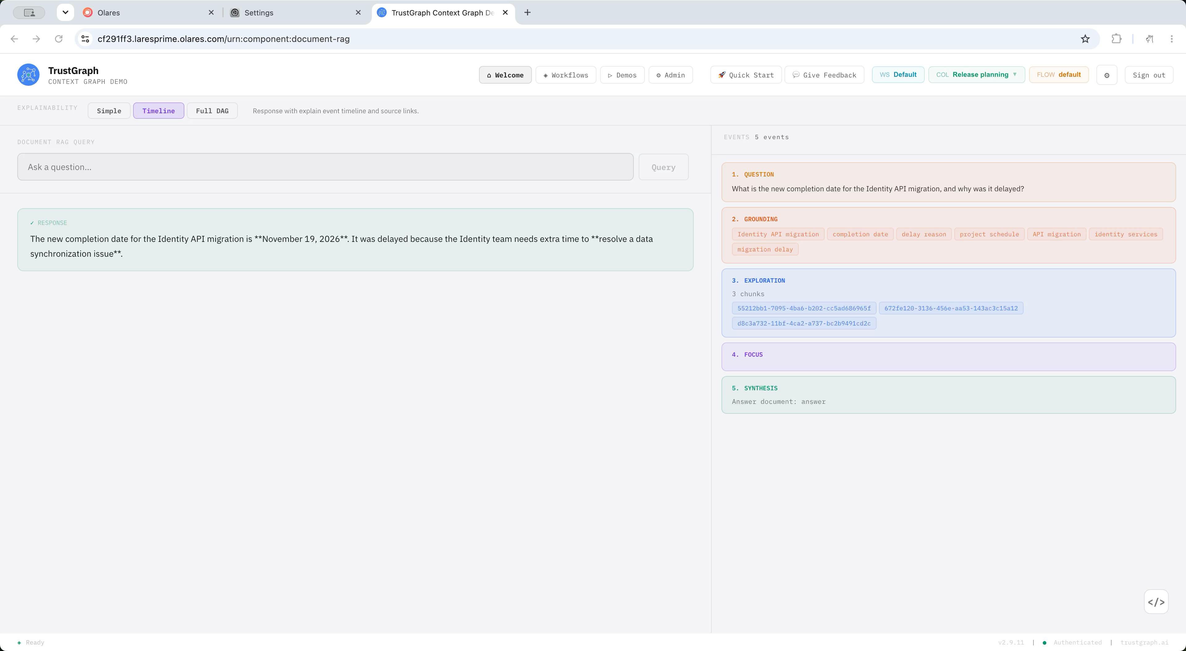 Document RAG answer about the Identity API migration