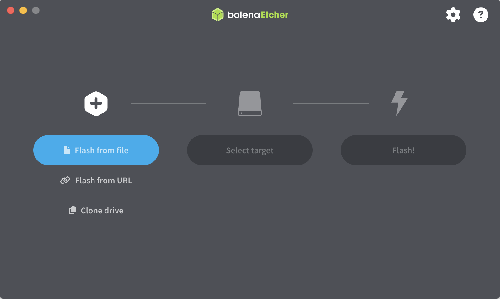 balenaEtcher flashing screen
