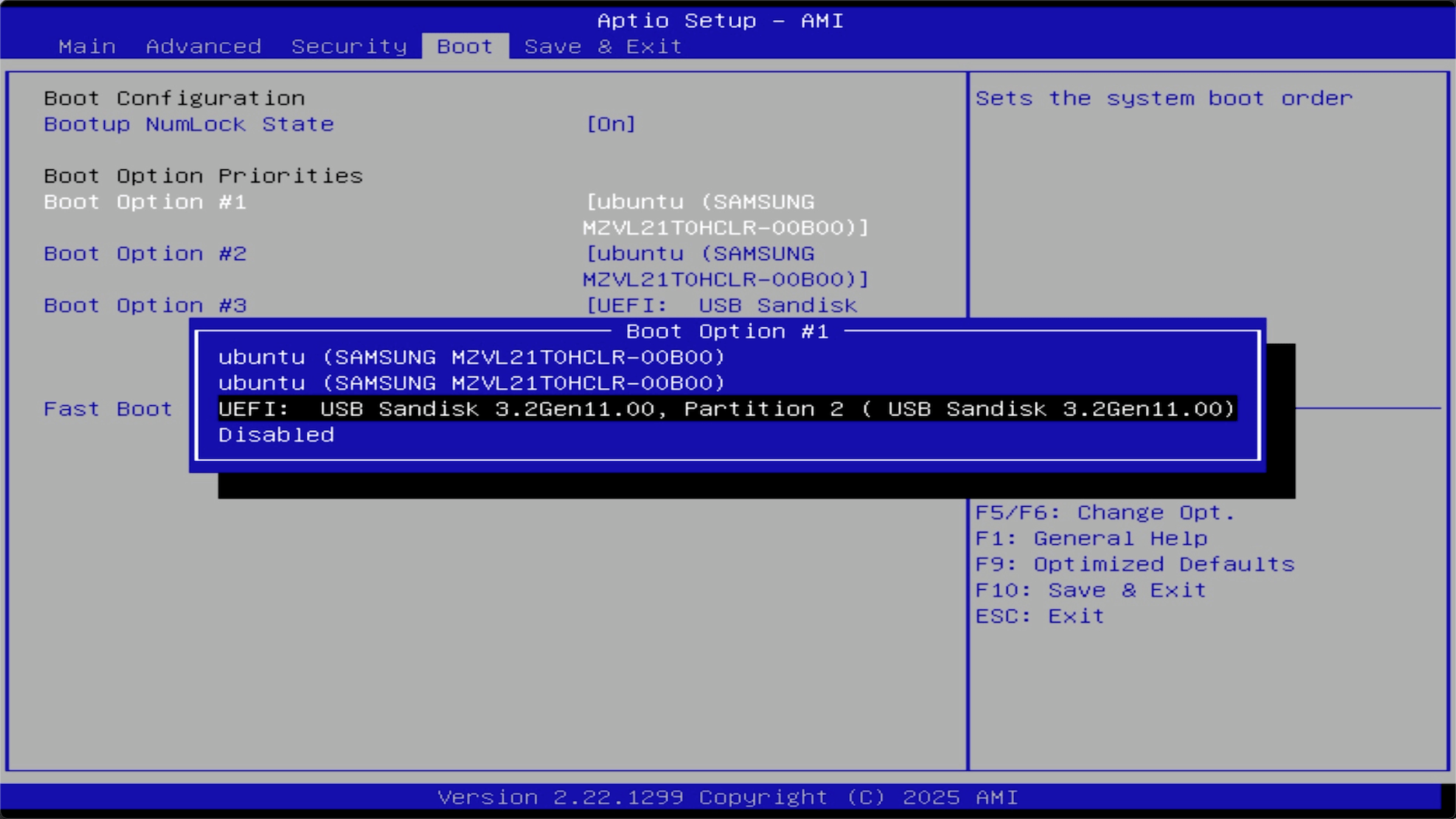 Set boot option
