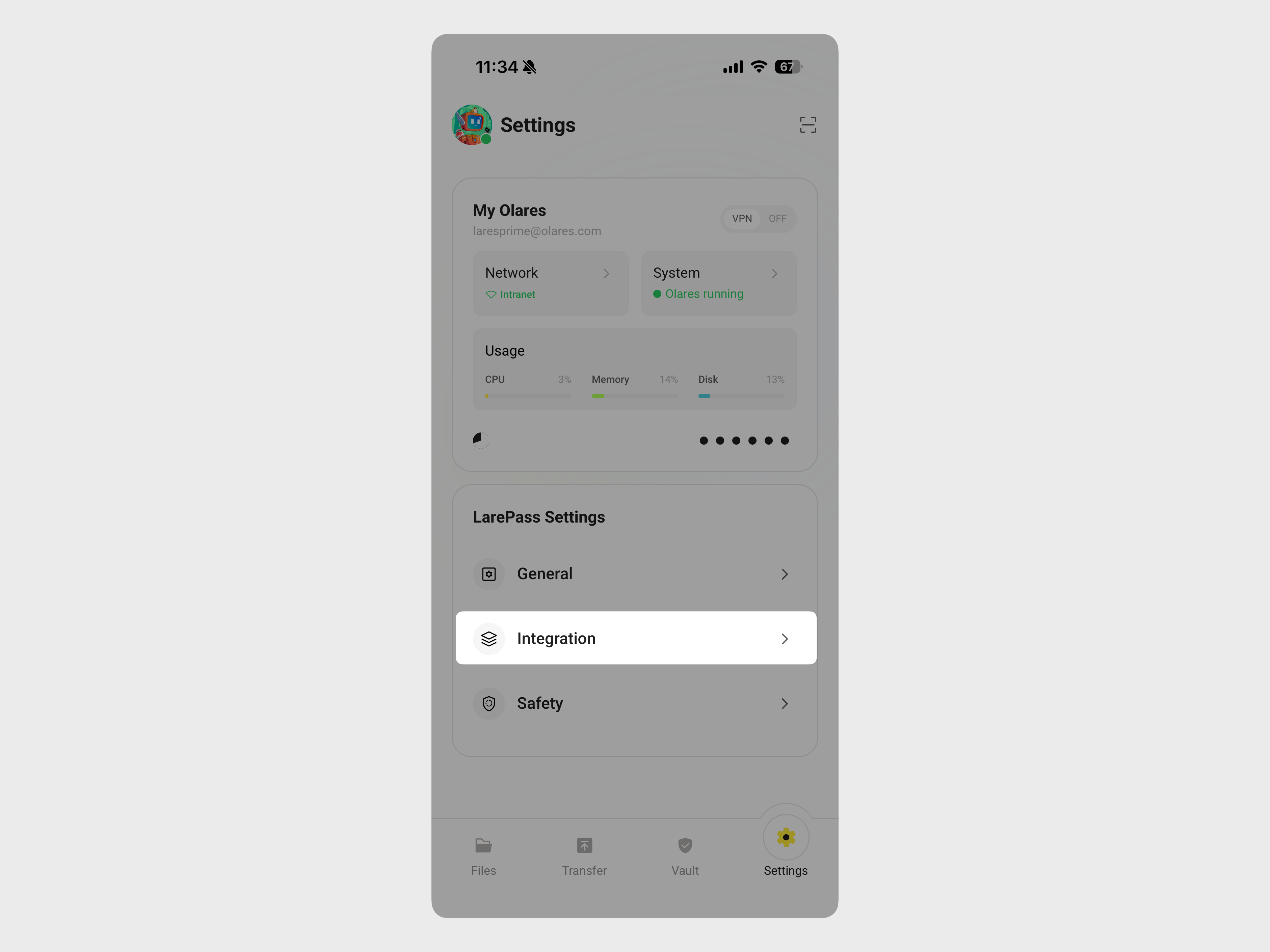 LarePass Settings