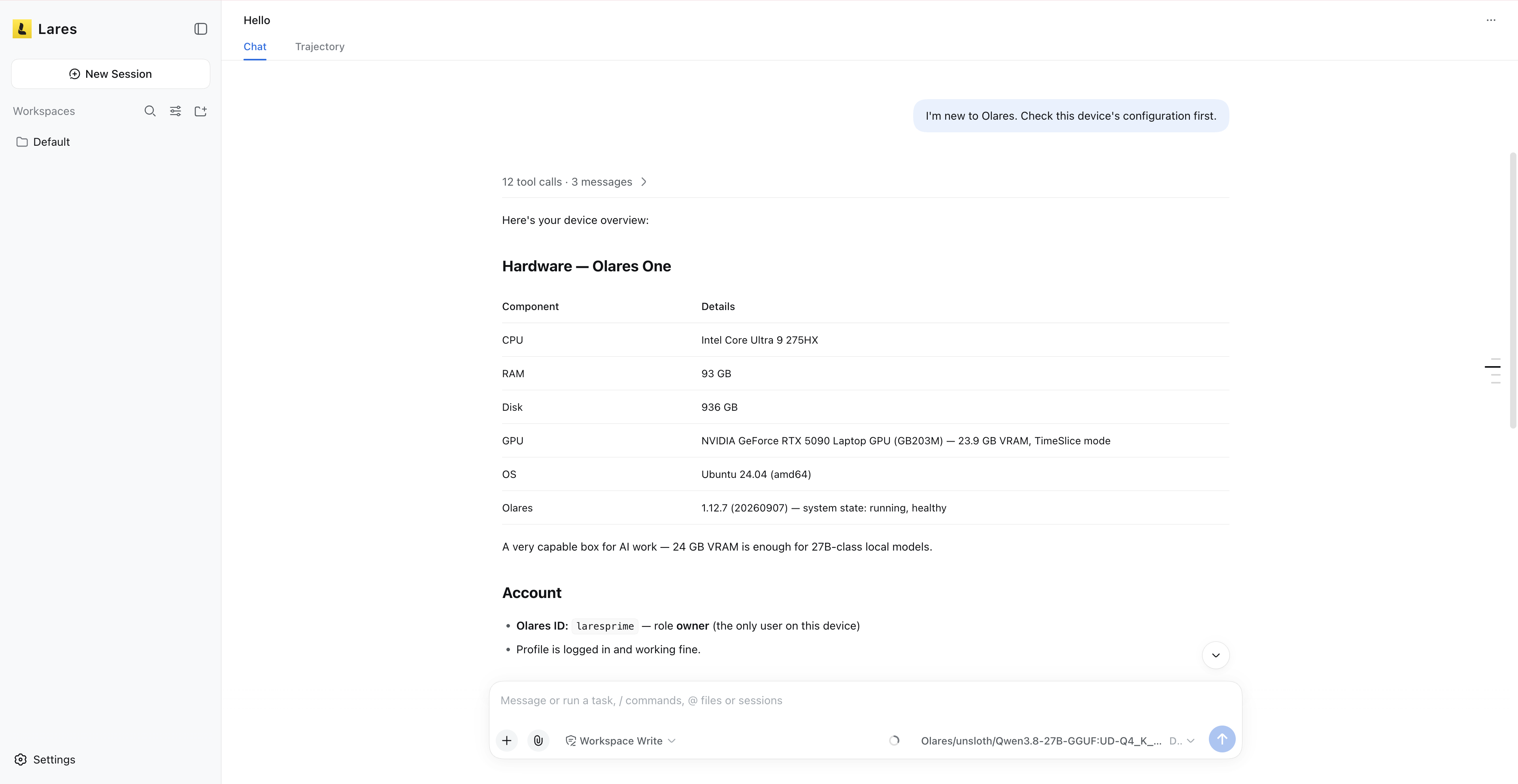 Check device configuration in Lares