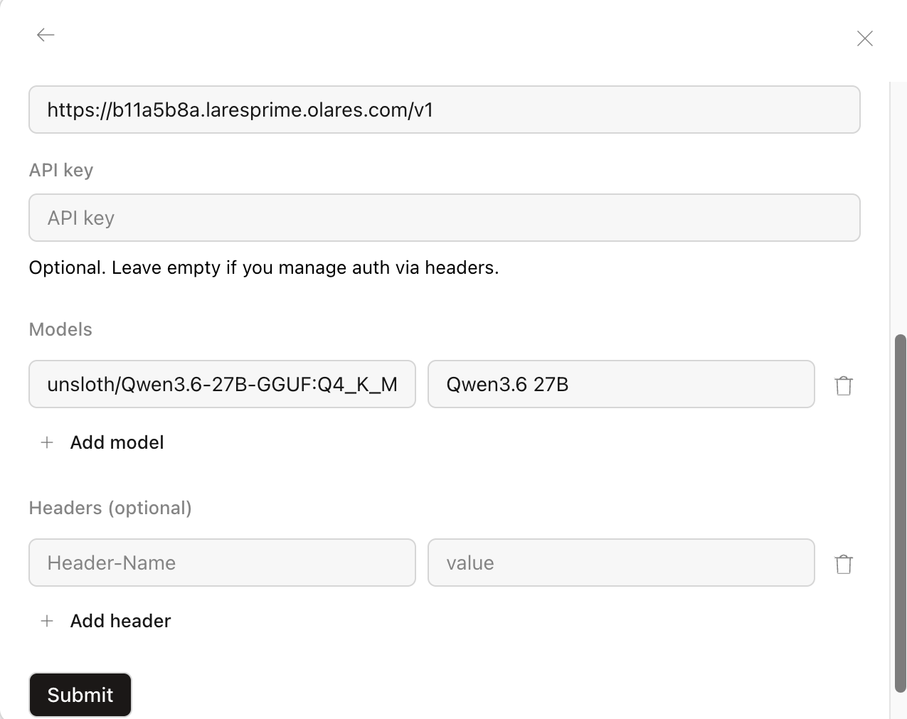 OpenCode provider configuration
