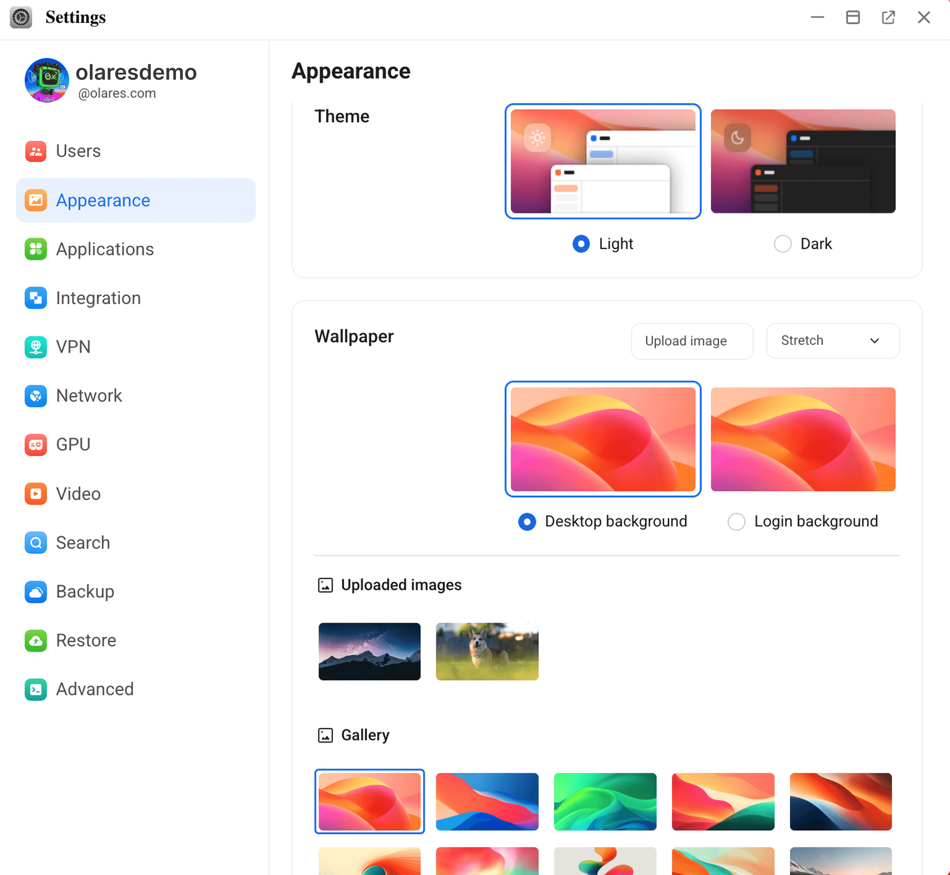 Customize desktop
