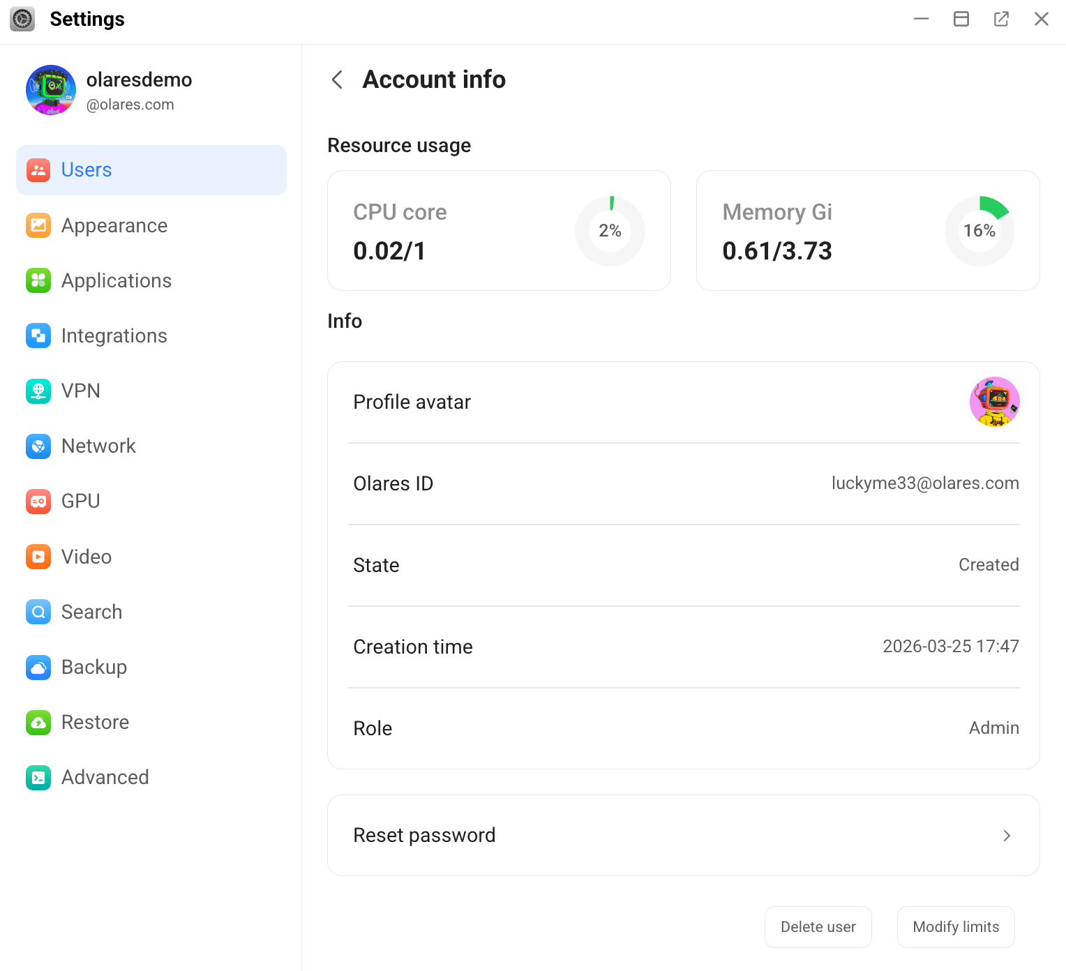Manage users