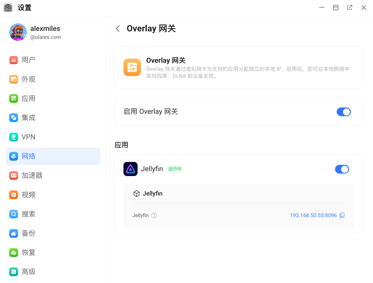 为应用启用 Overlay 网关