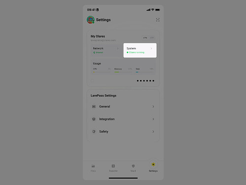 Tap the System card