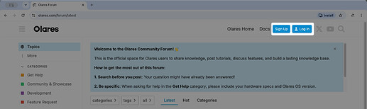 Log in to Olares Forum